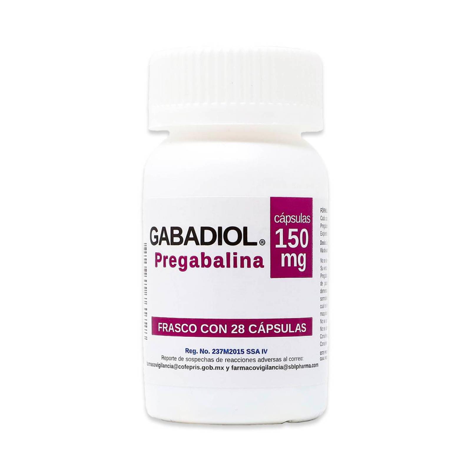 GABADIOL PREGABALINA, 28 CAPSULAS 150 MG, SBL