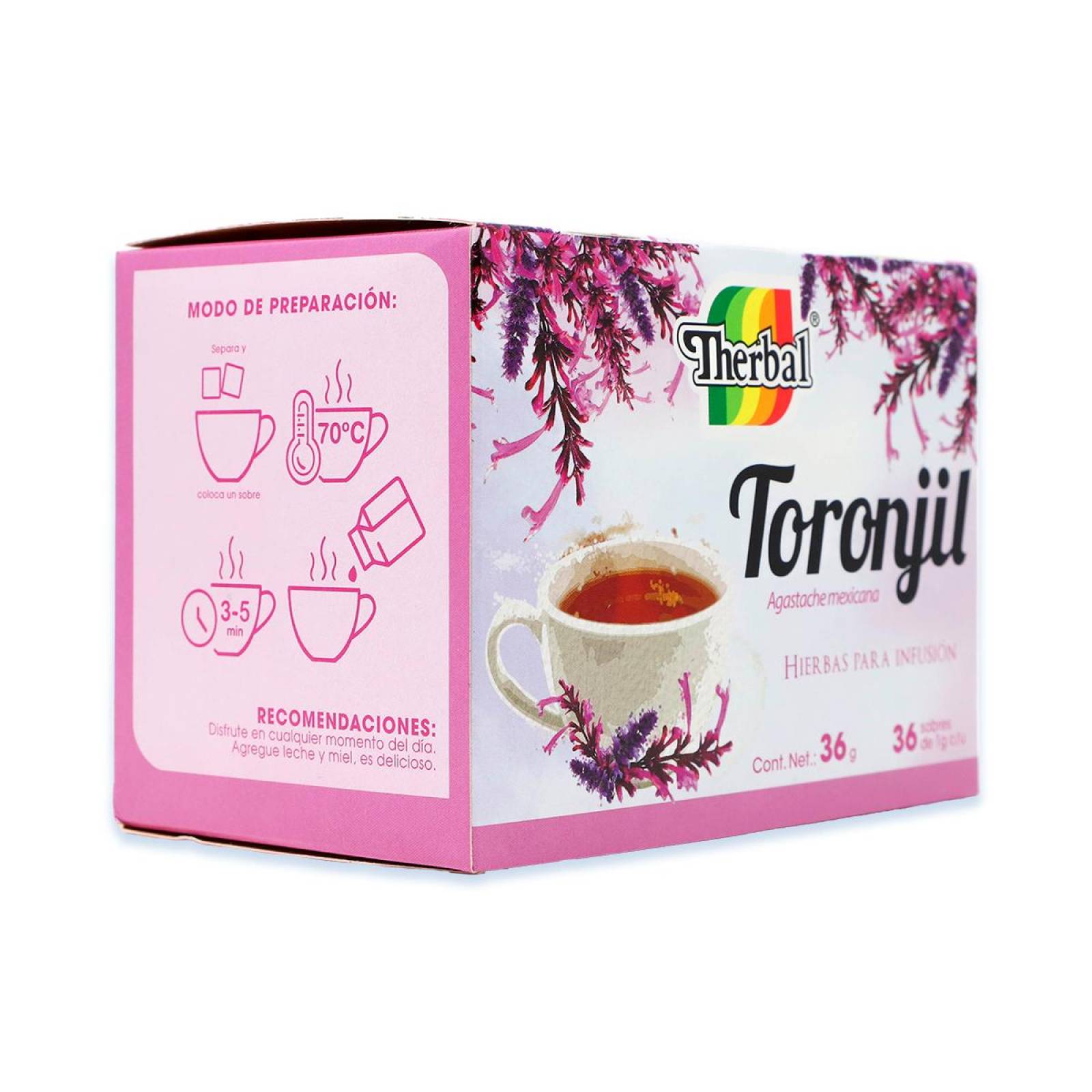 Medicamento Therbal Toronjil, Hierbas Para Infusion, 36 Sobres De 1 G C/u