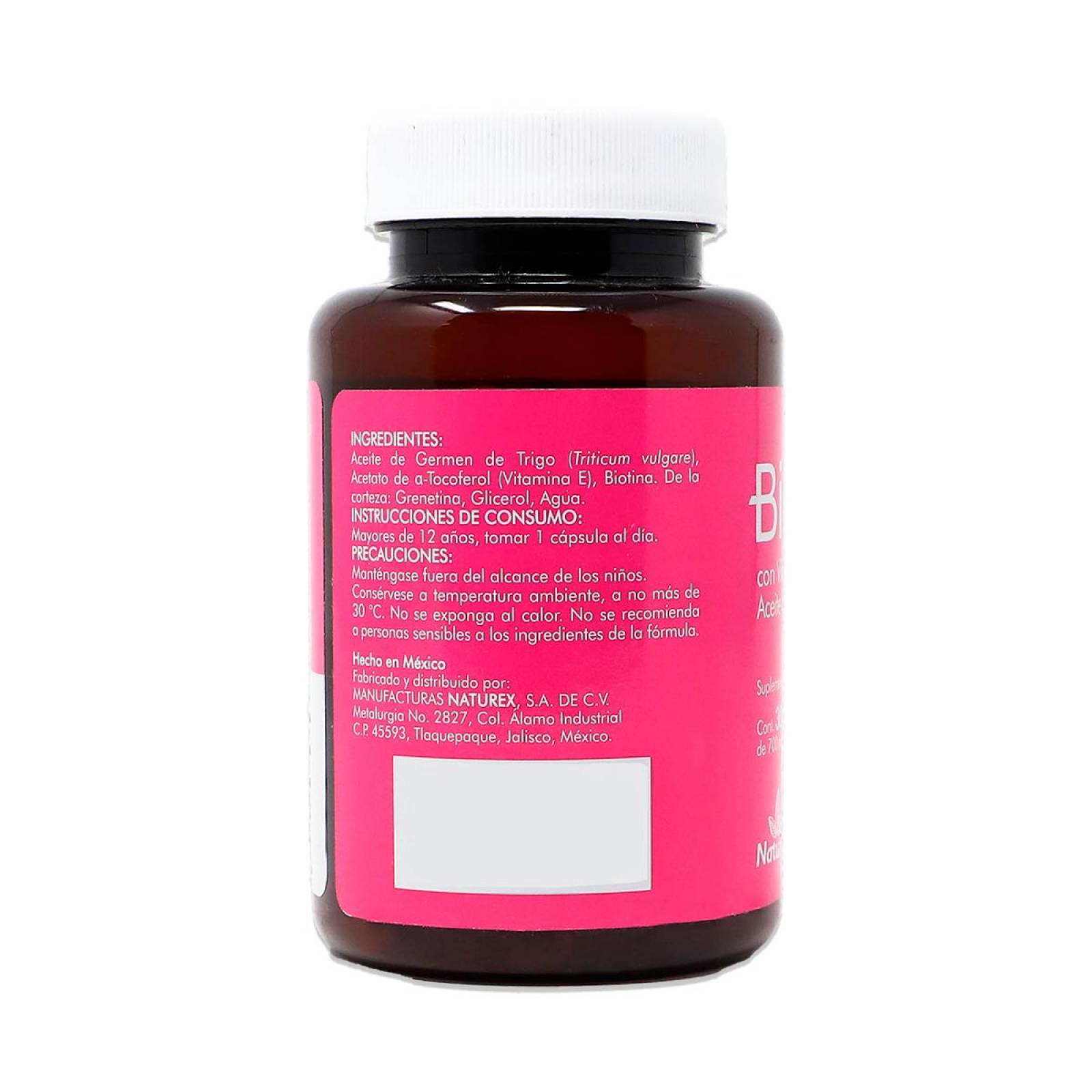 Suplemento Naturex Biotina Con Vitamina E  Y Aceite De Germen  De Trigo, 30 Capsulas 700 Mg C/u 