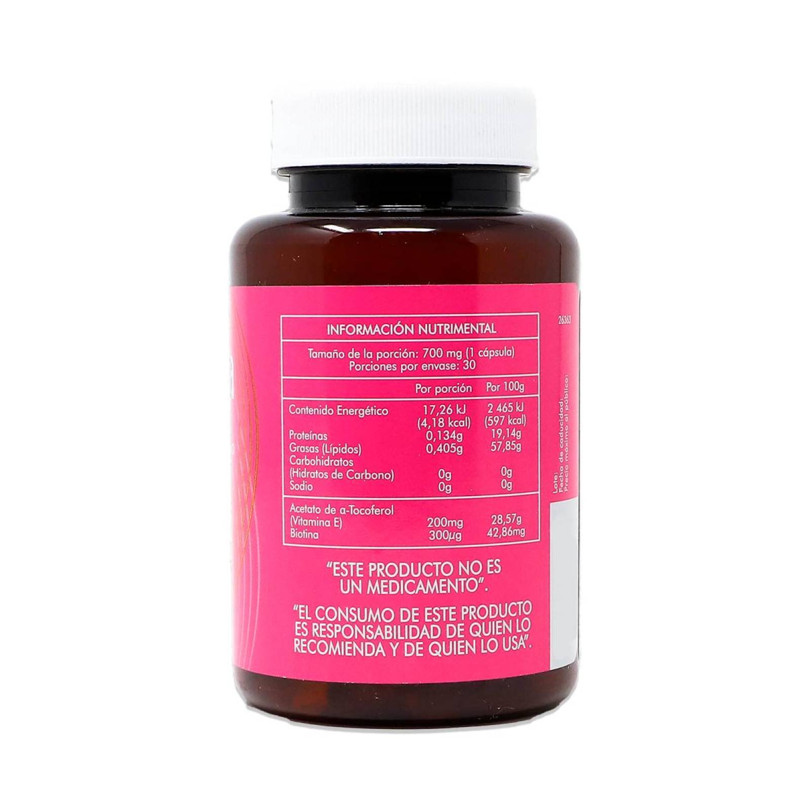 Suplemento Naturex Biotina Con Vitamina E  Y Aceite De Germen  De Trigo, 30 Capsulas 700 Mg C/u 