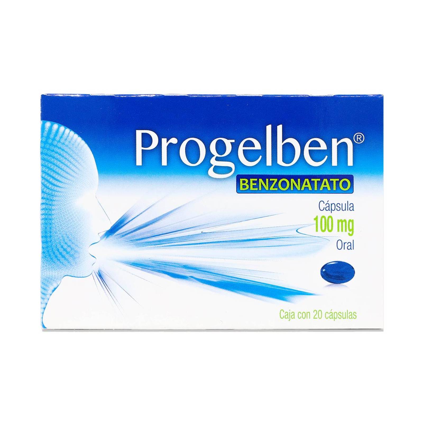 Medicamento  Progela Progelben Benzonatato, 20 Capsulas 100 Mg 