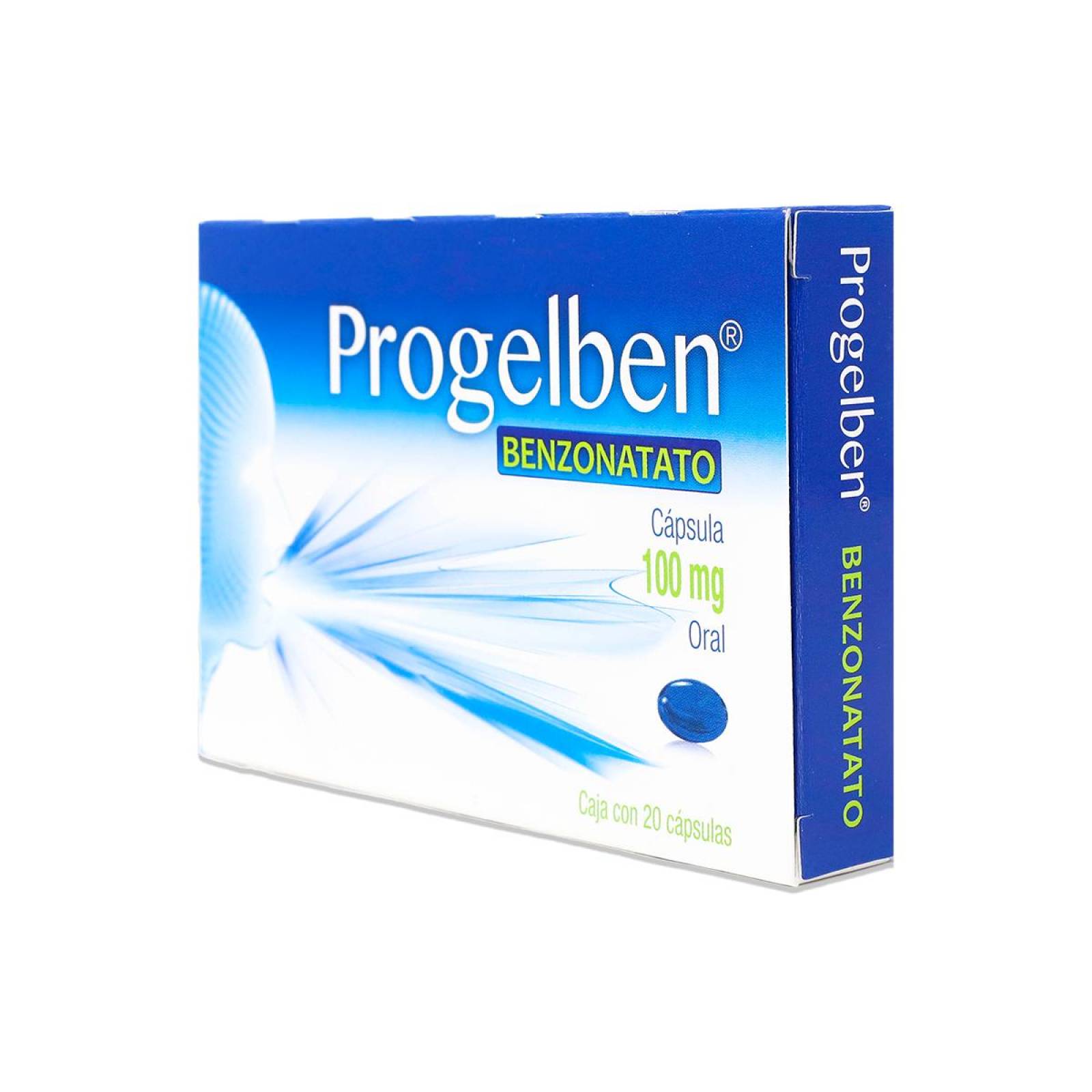 Medicamento  Progela Progelben Benzonatato, 20 Capsulas 100 Mg 
