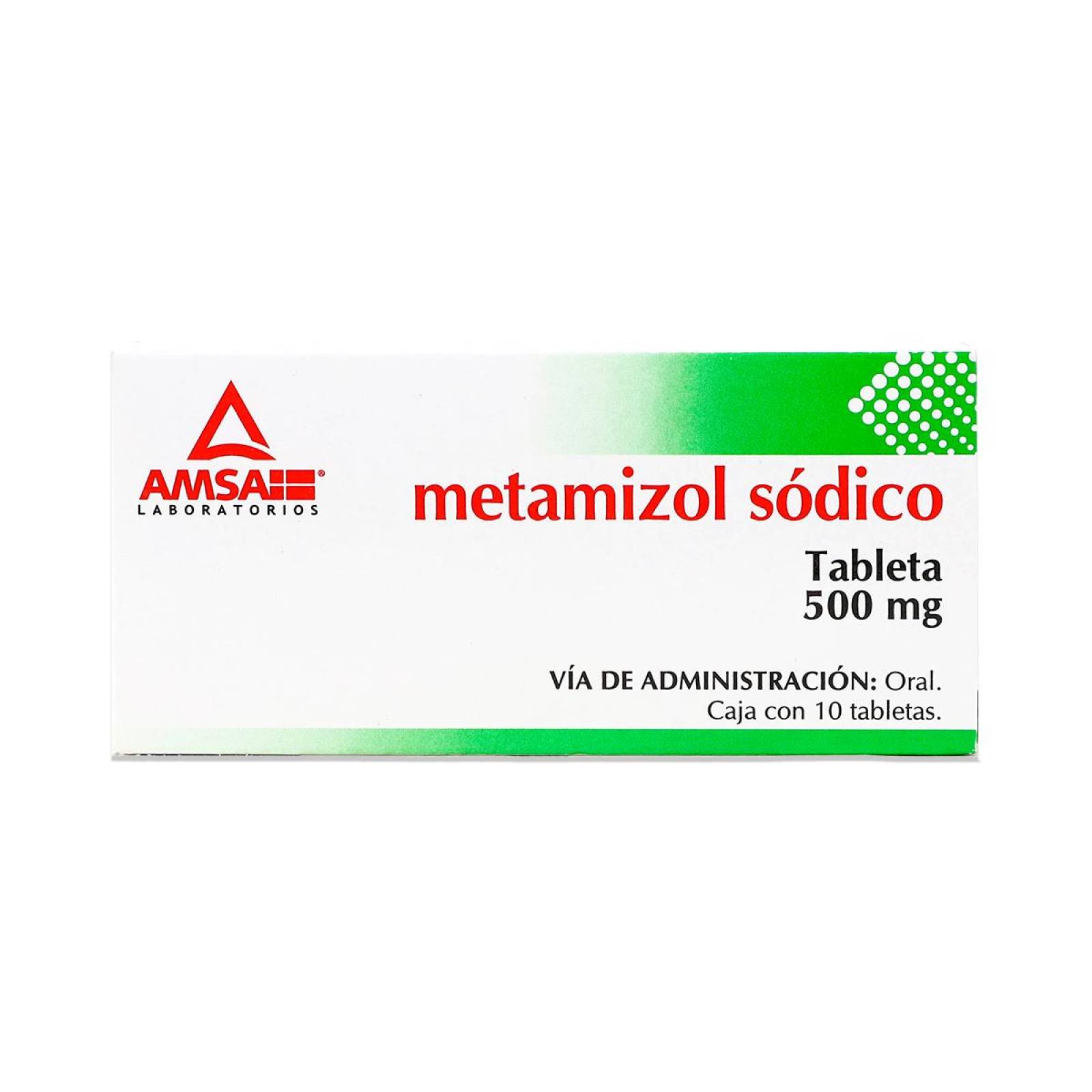 Medicamento Amsa Metamizol Sódico, 10 Tabletas 500 Mg 