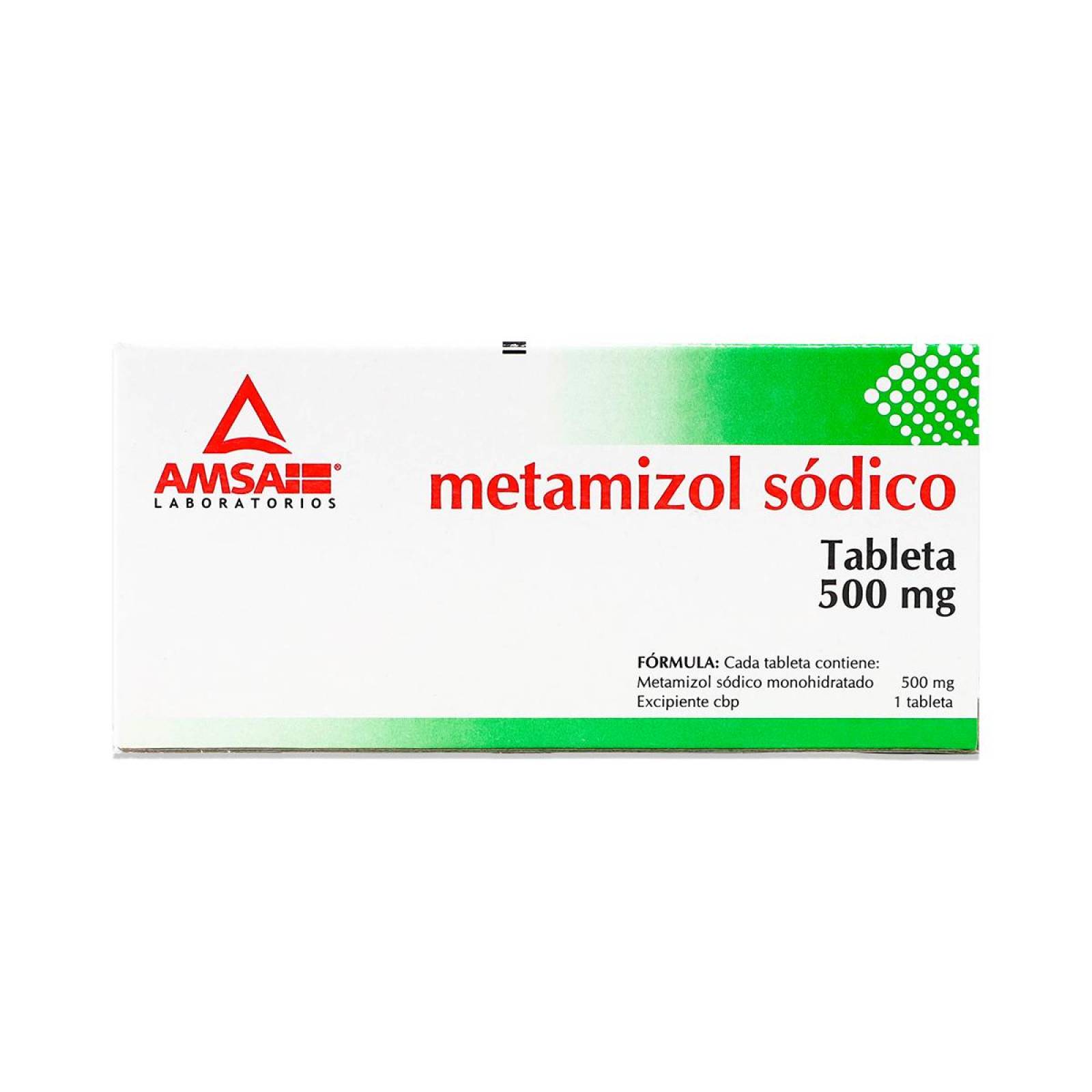 Medicamento Amsa Metamizol Sódico, 10 Tabletas 500 Mg 