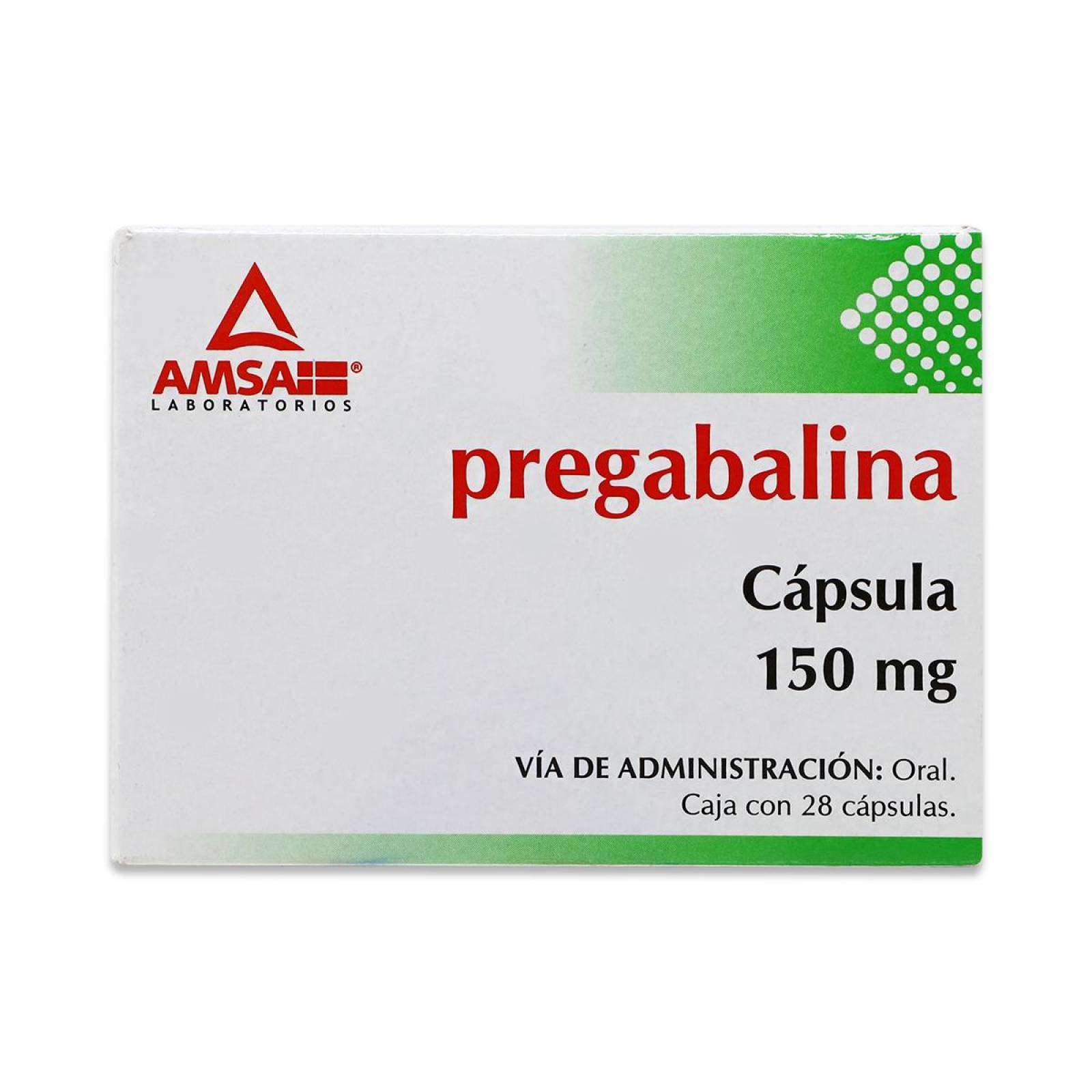 Medicamento Amsa Pregabalina, Caja Con 28 Capsulas De 150 Mg 