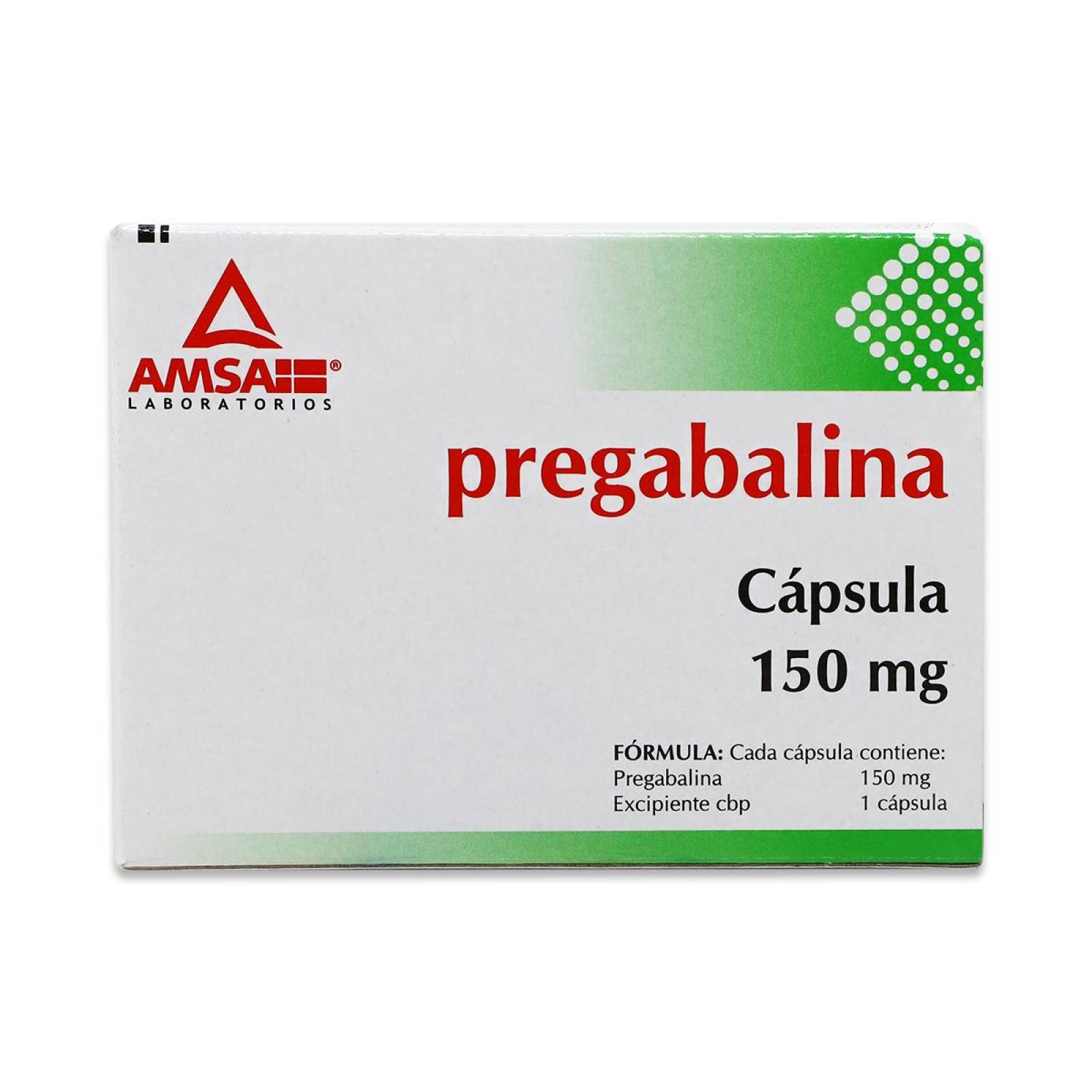 Medicamento Amsa Pregabalina, Caja Con 28 Capsulas De 150 Mg 