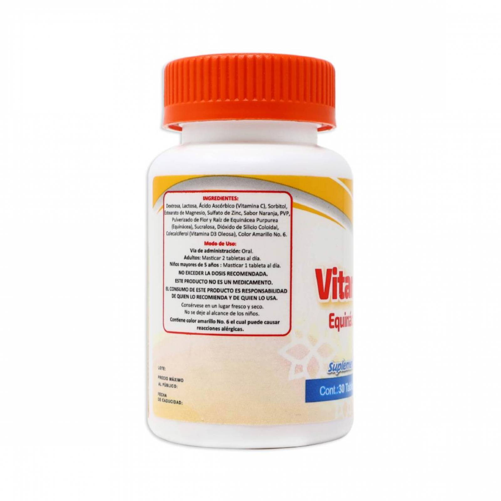 Suplemento Alimenticio Avivia Vitamina C + D3 Equinacea Purpurea & Zinc 30 Tabletas Masticables 1Gr 