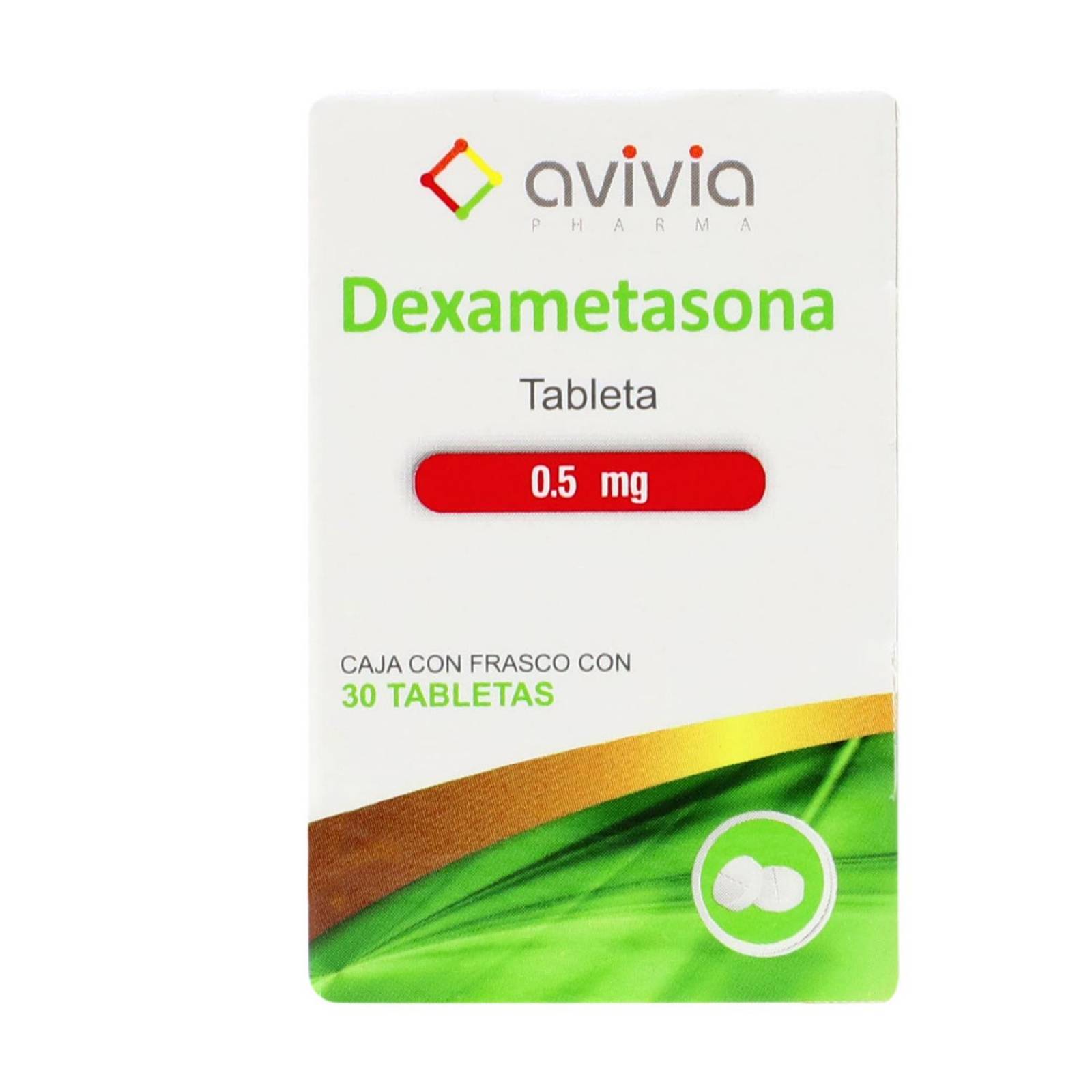 DEXAMETASONA TABLETA 0.5 MG CAJA CON FRASCO CON 30 TABLETAS AVIVIA PHARMA 