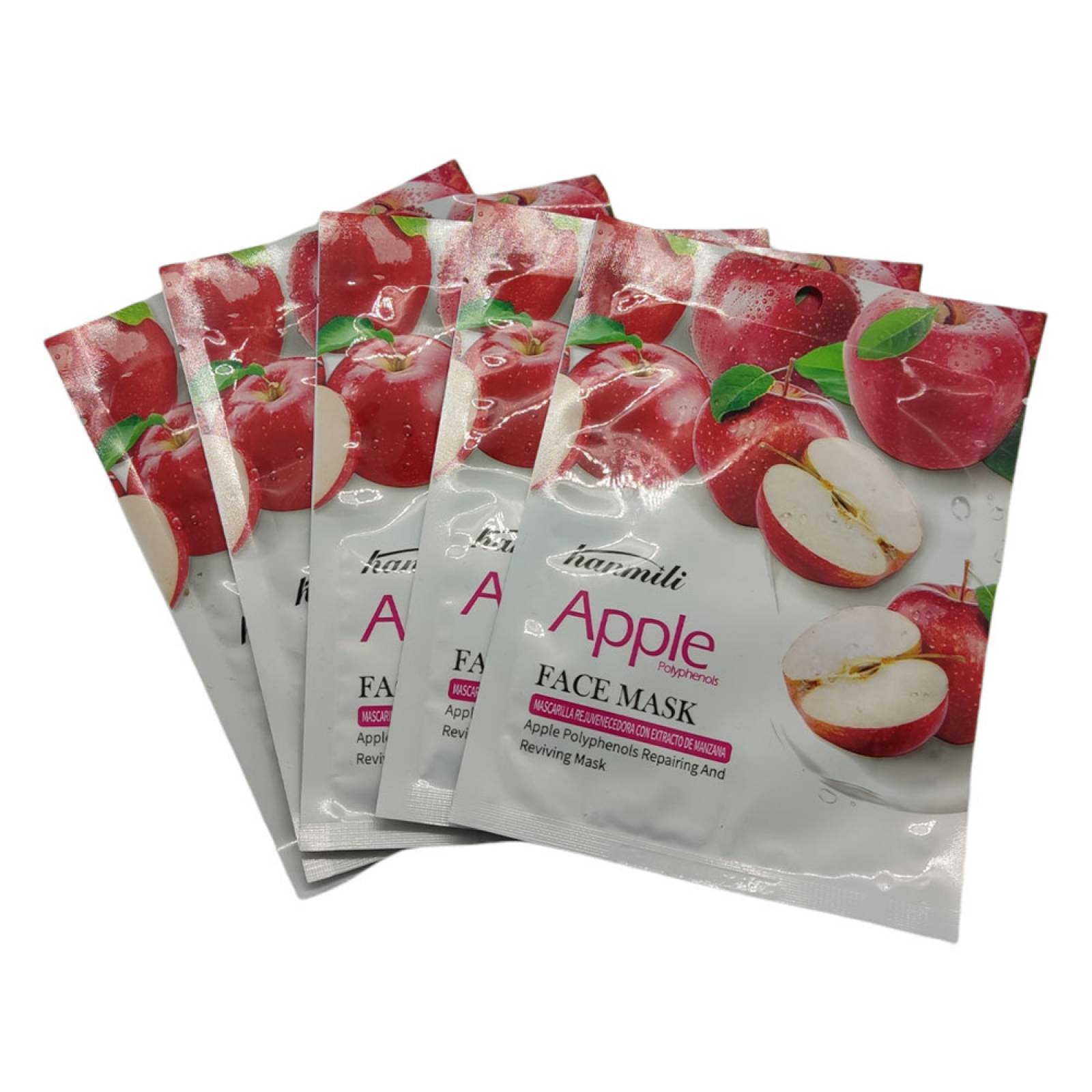 Paquete De 5 Piezas De Mascarilla Facial De Tela Con Extracto De Manzana
