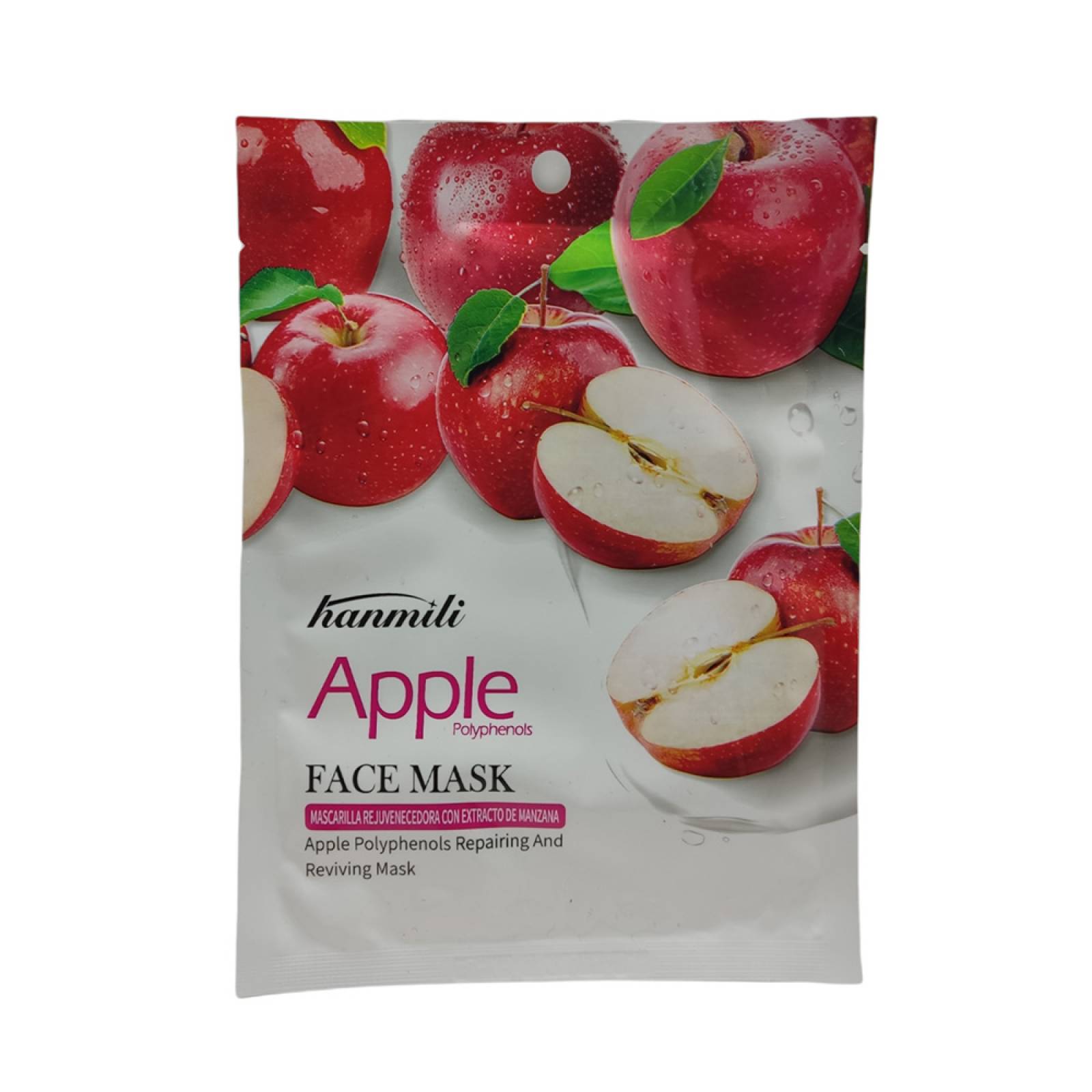 Paquete De 5 Piezas De Mascarilla Facial De Tela Con Extracto De Manzana