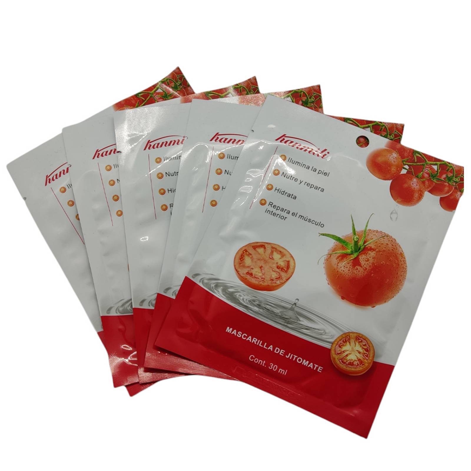 Paquete De 5 Piezas De Mascarilla Facial De Tela De Jitomate