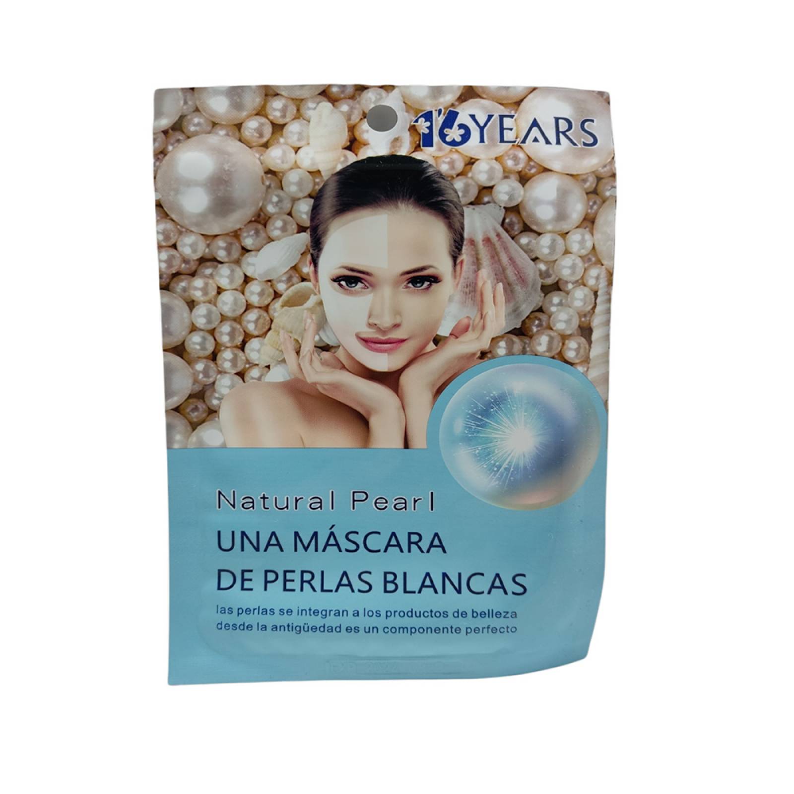 Paquete De 5 Piezas De Mascarilla Facial De Tela De Perlas Blancas
