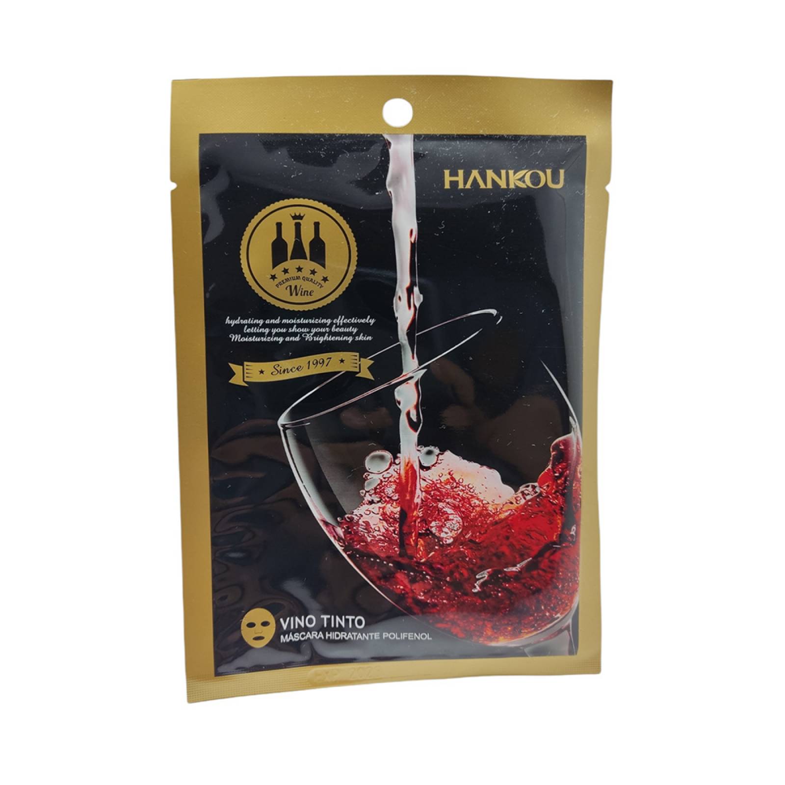 Paquete De 5 Piezas De Mascarilla Facial De Tela De Vino Tinto