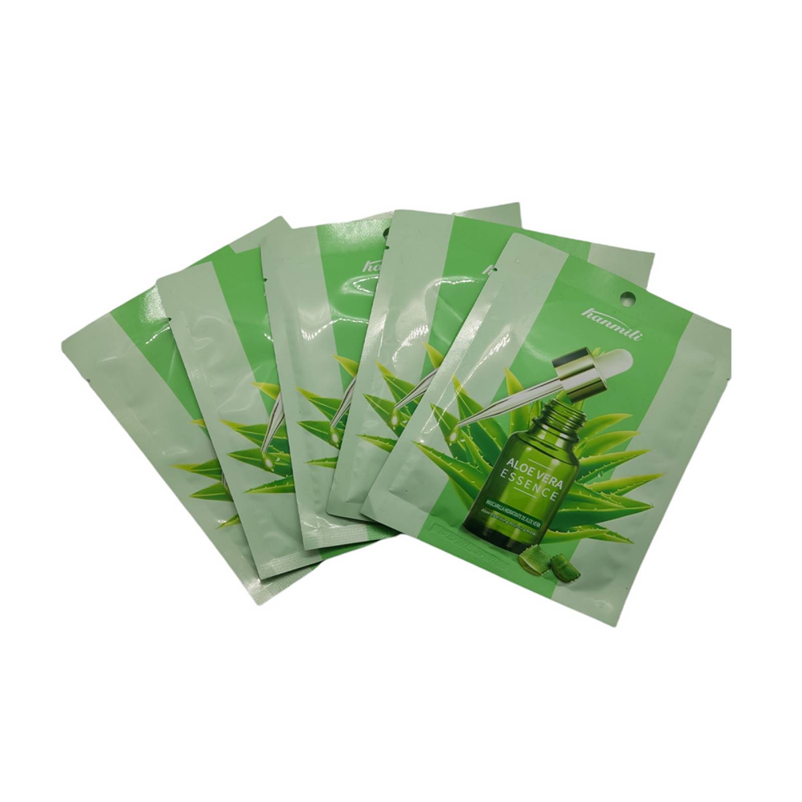 Paquete De 5 Piezas De Mascarilla Facial De Tela Con Aloe Vera