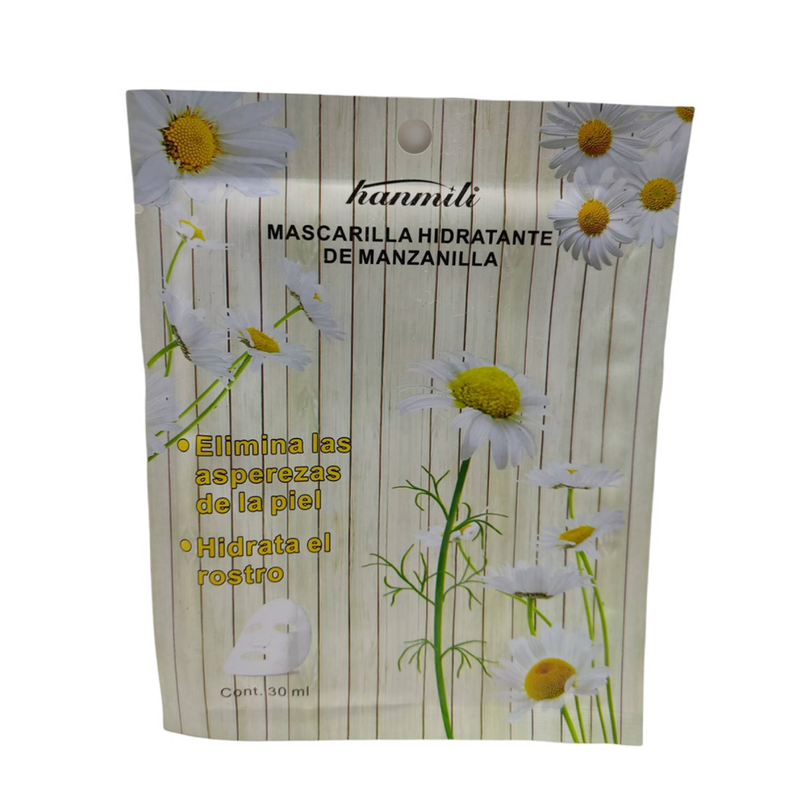 Paquete De 5 Piezas De Mascarilla Facial De Tela Hidratante De Manzanilla