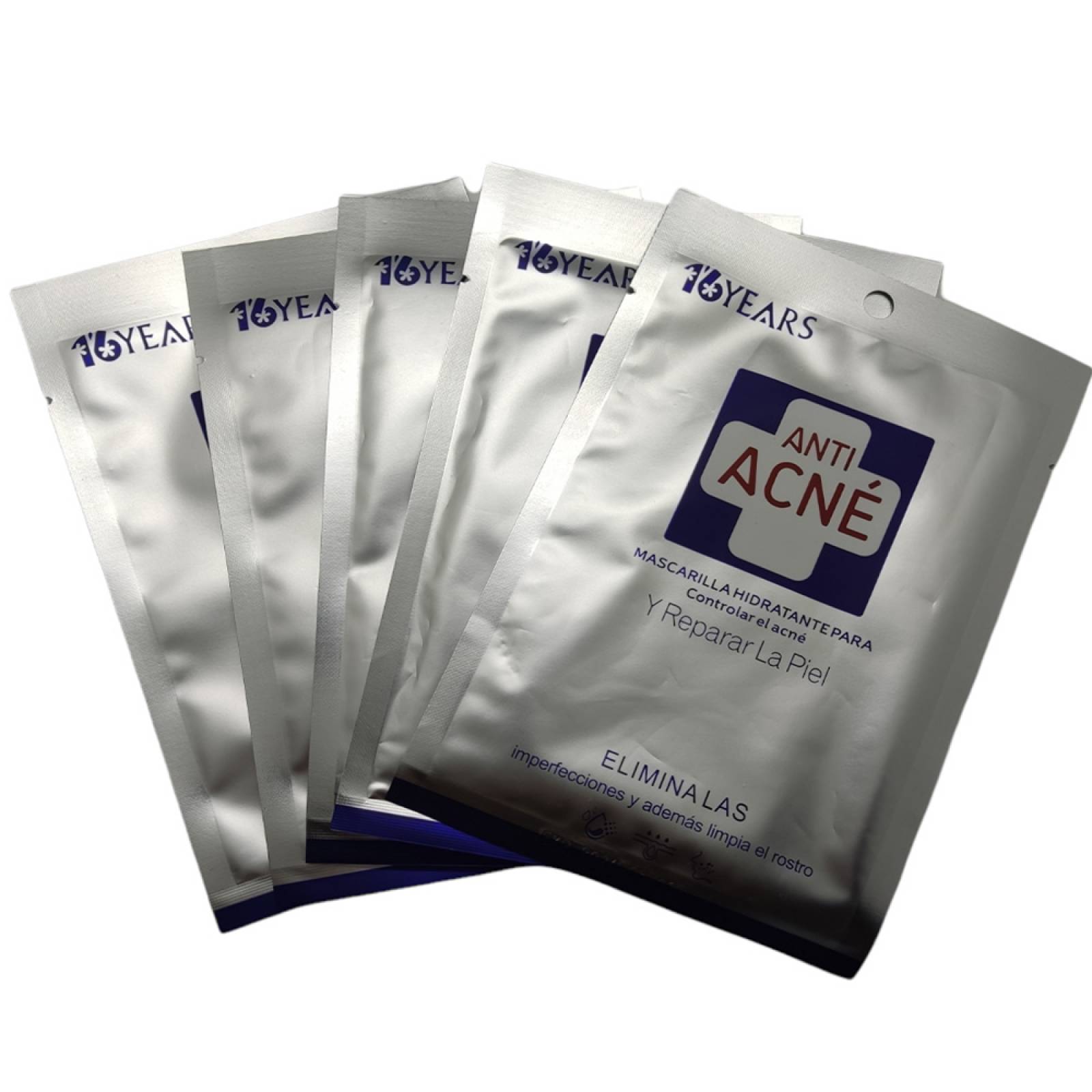 Paquete De 5 Piezas De Mascarilla Facial De Tela Antiacne