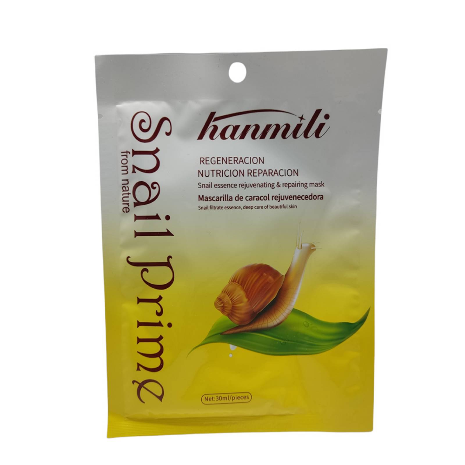 Paquete De 5 Piezas De Mascarilla Facial De Tela Con Extracto De Baba De Caracol