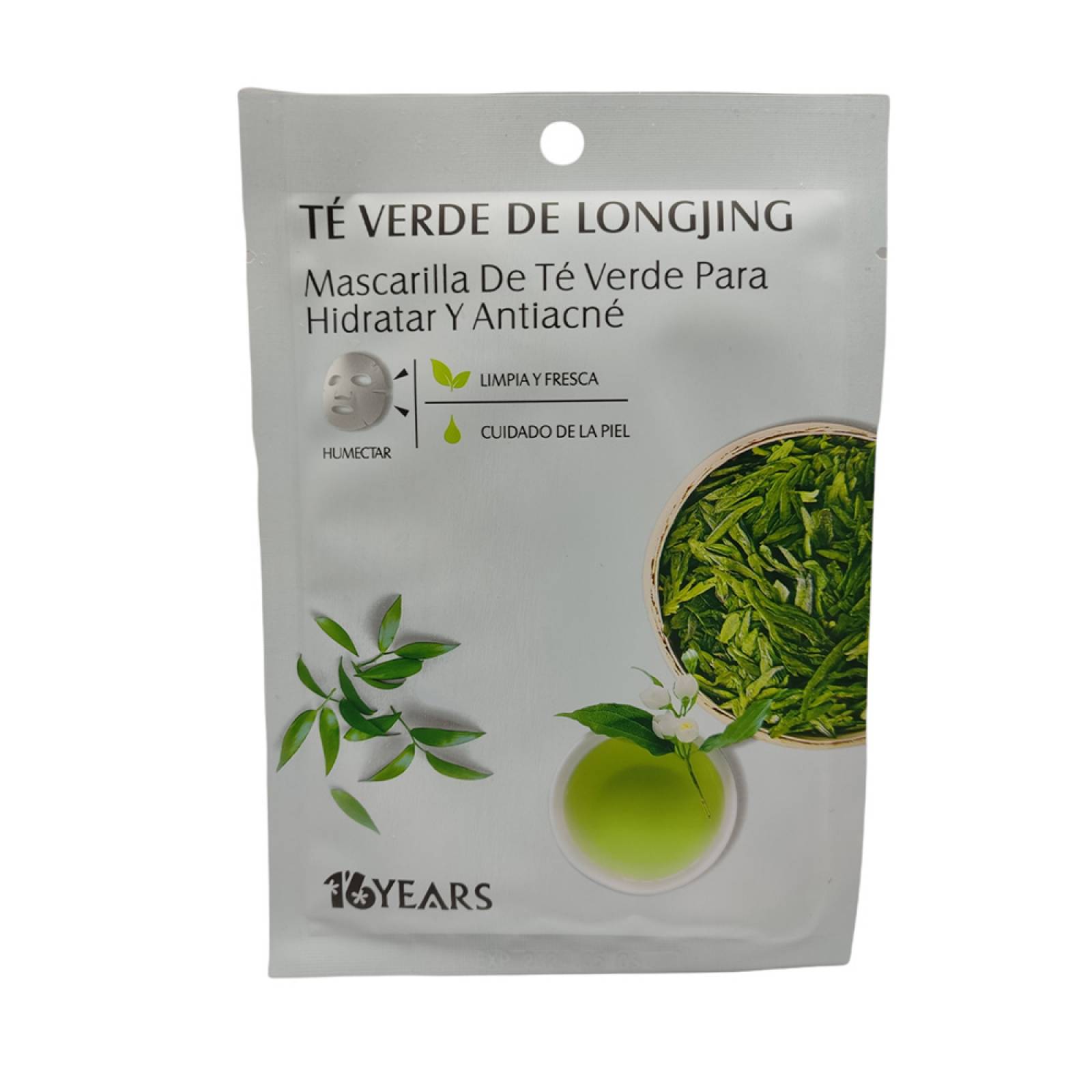 Paquete De 5 Piezas De Mascarilla Facial De Tela De Te Verde