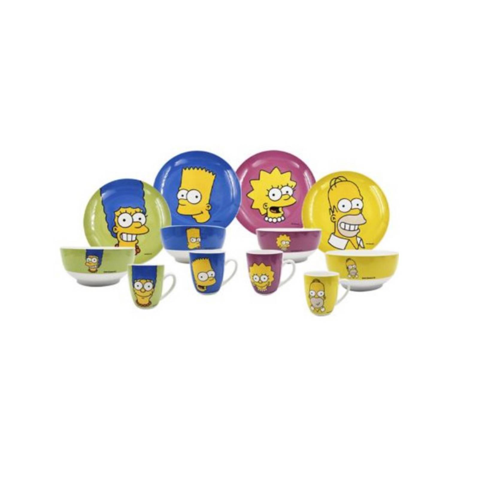 Vajilla De Los Simpsons De Porcelana 12 Piezas.