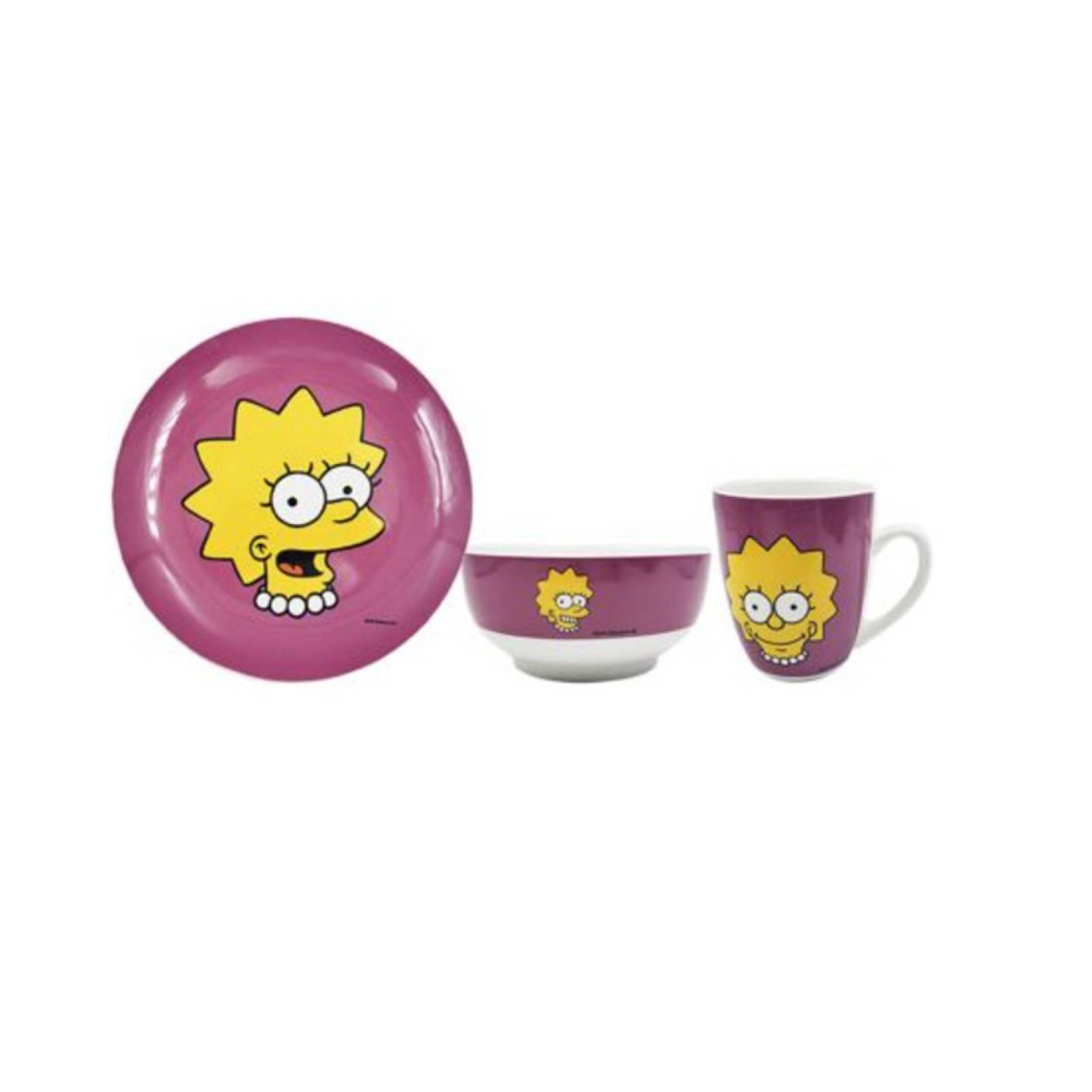 Vajilla De Los Simpsons De Porcelana 12 Piezas.