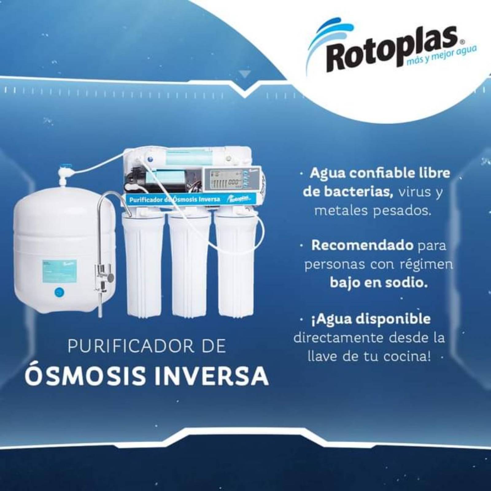 Purificador De Agua Osmosis Inversa Rotoplas