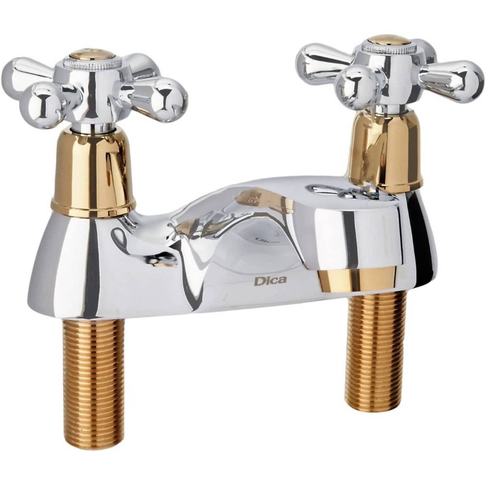 Mezcladora Para Lavabo De 4 Cruceta Cromo Oro Dica (4041.1)