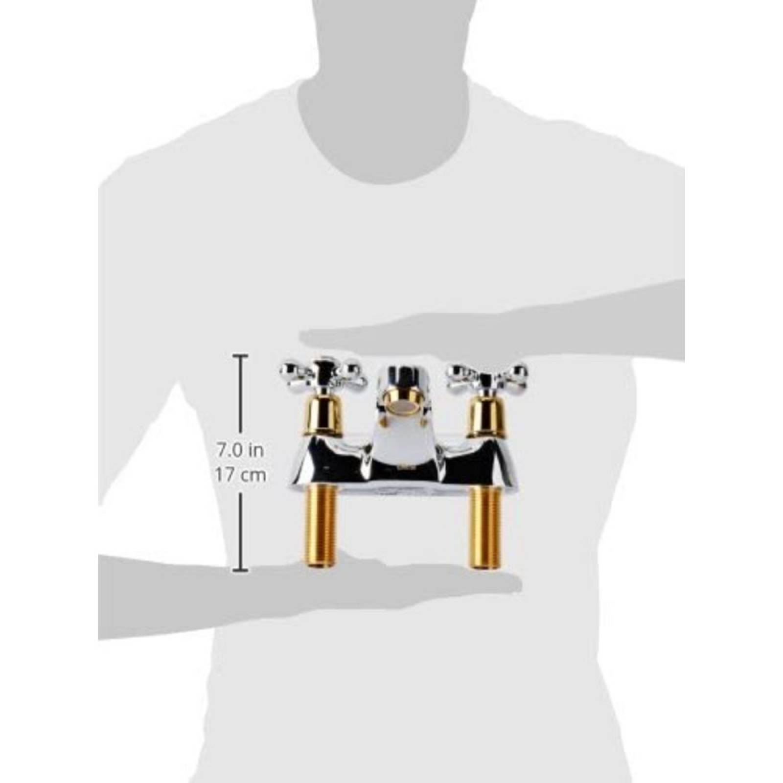 Mezcladora Para Lavabo De 4 Cruceta Cromo Oro Dica (4041.1)