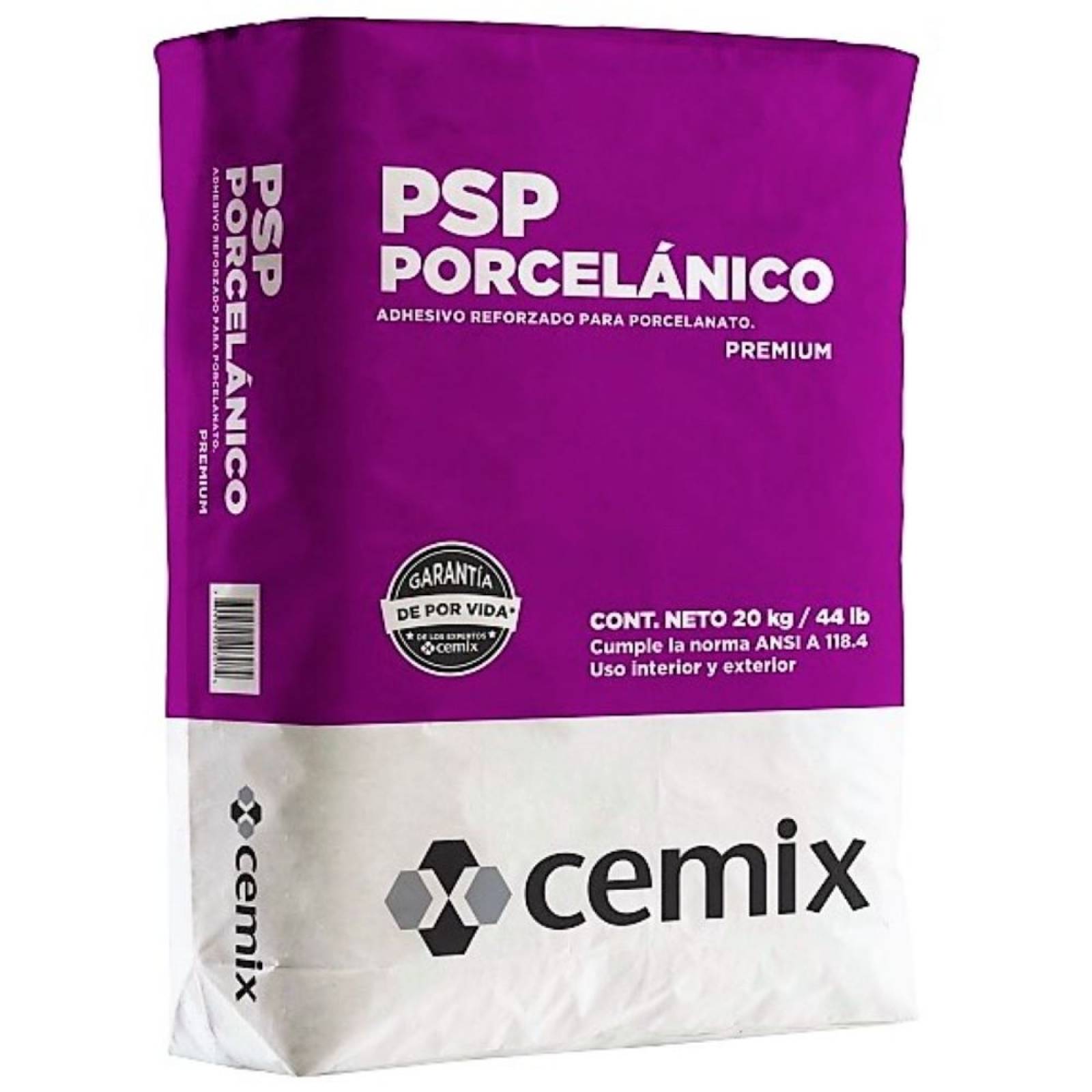 Adhesivo Reforzado Para Porcelanato Psp Cemix 20 Kg