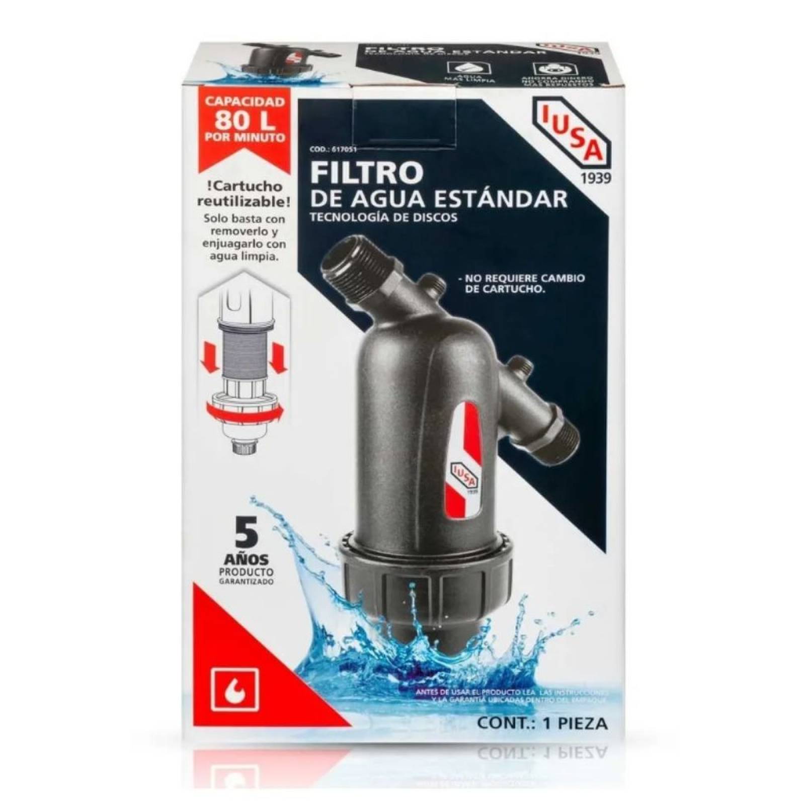 Filtro De Agua De Discos Lavables 1 Iusa 617053