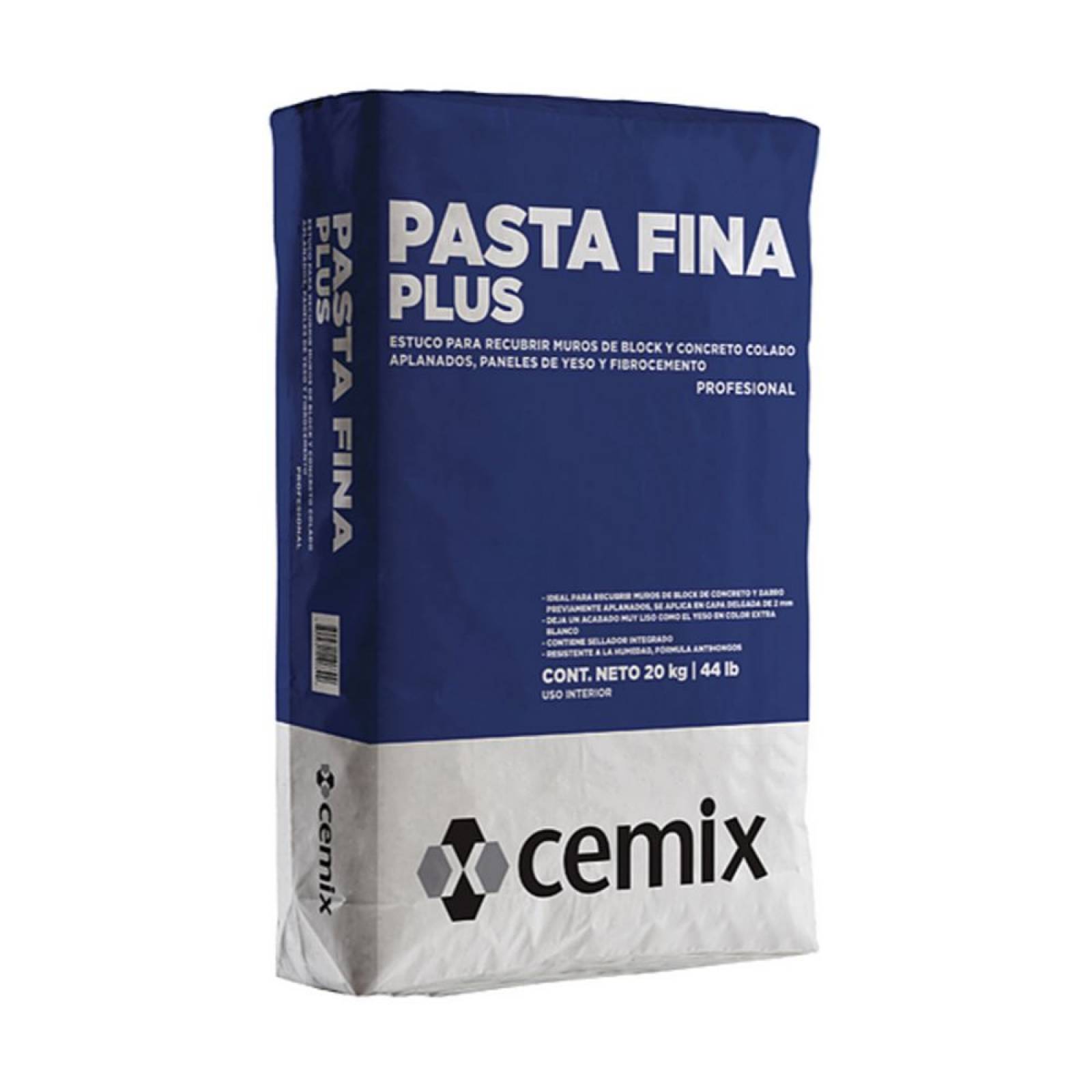 Estuco Pasta Fina Plus Cemix 20 Kg
