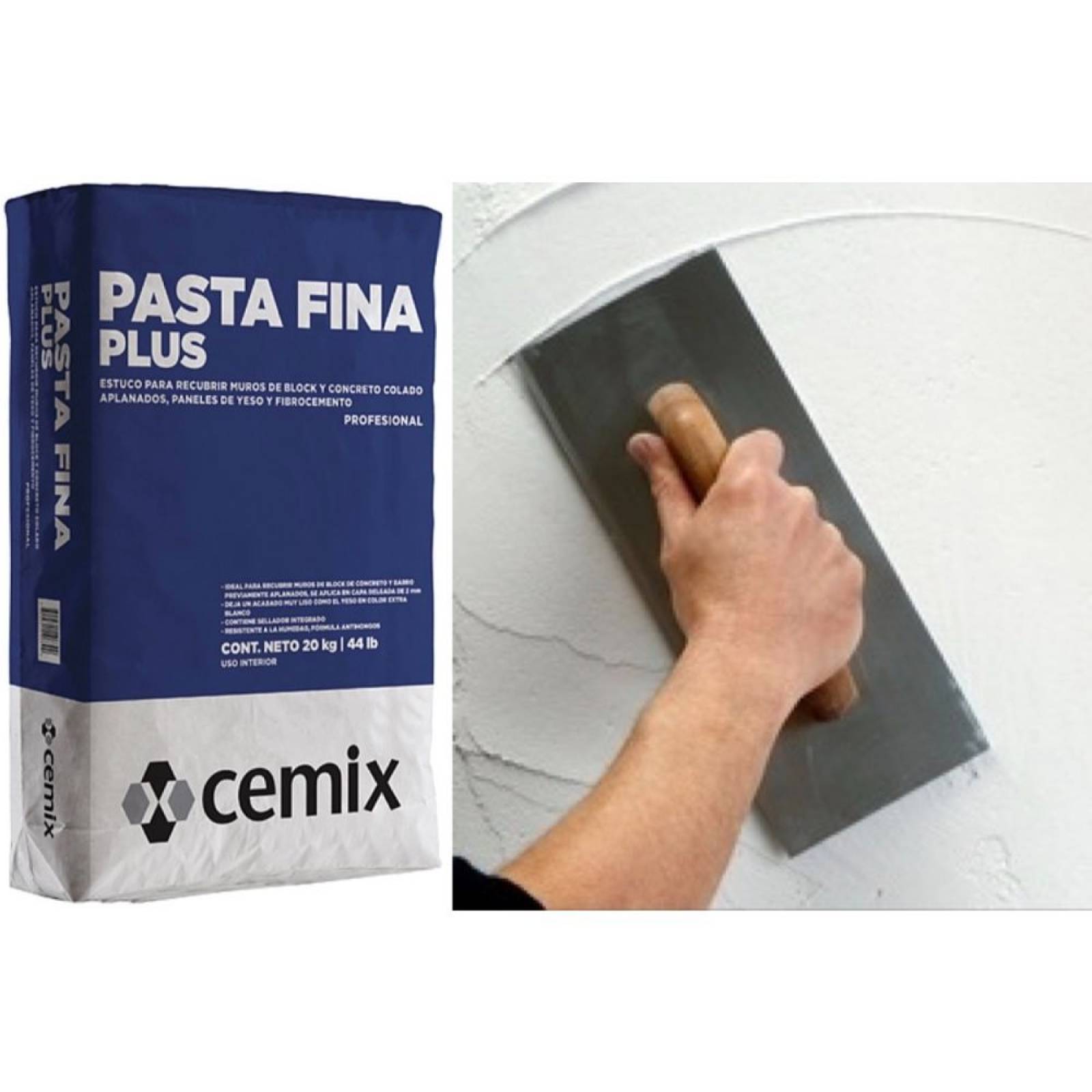 Estuco Pasta Fina Plus Cemix 20 Kg