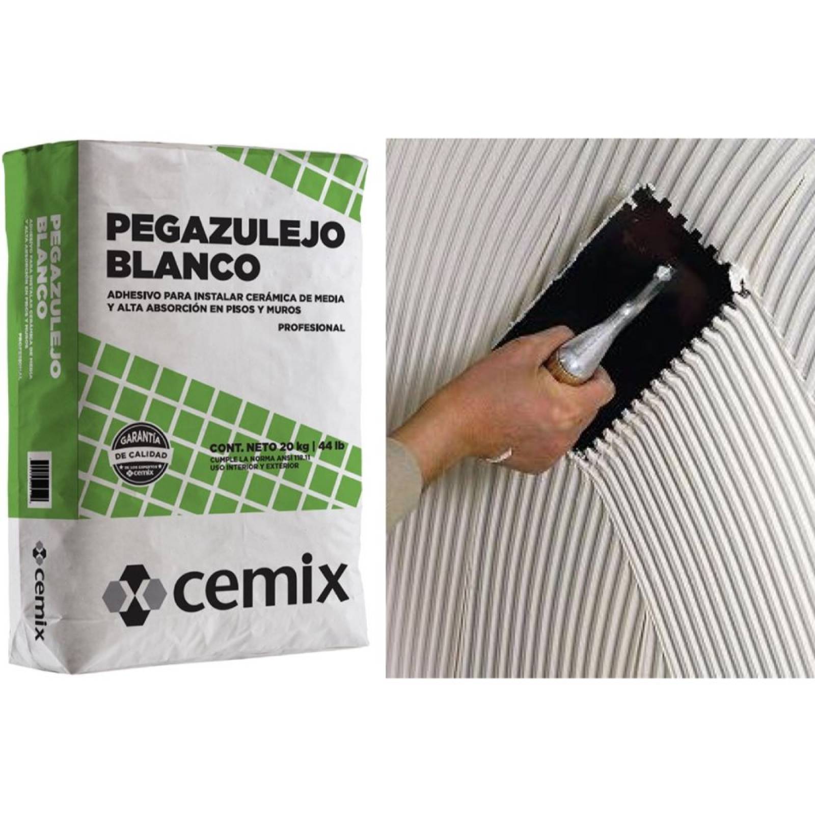 Adhesivo Pegazulejo Blanco 20 Kilogramos Cemix