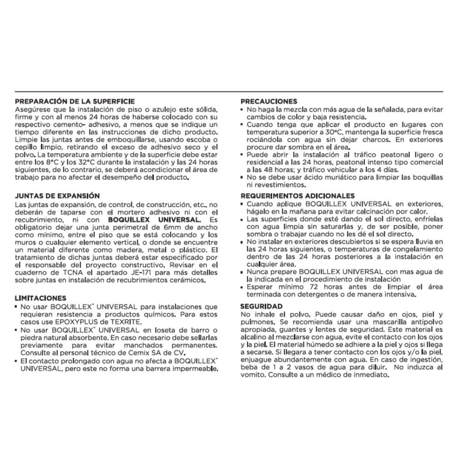 Boquilla Sin Arena Reforzado Profesional 5kg Beige Cemix