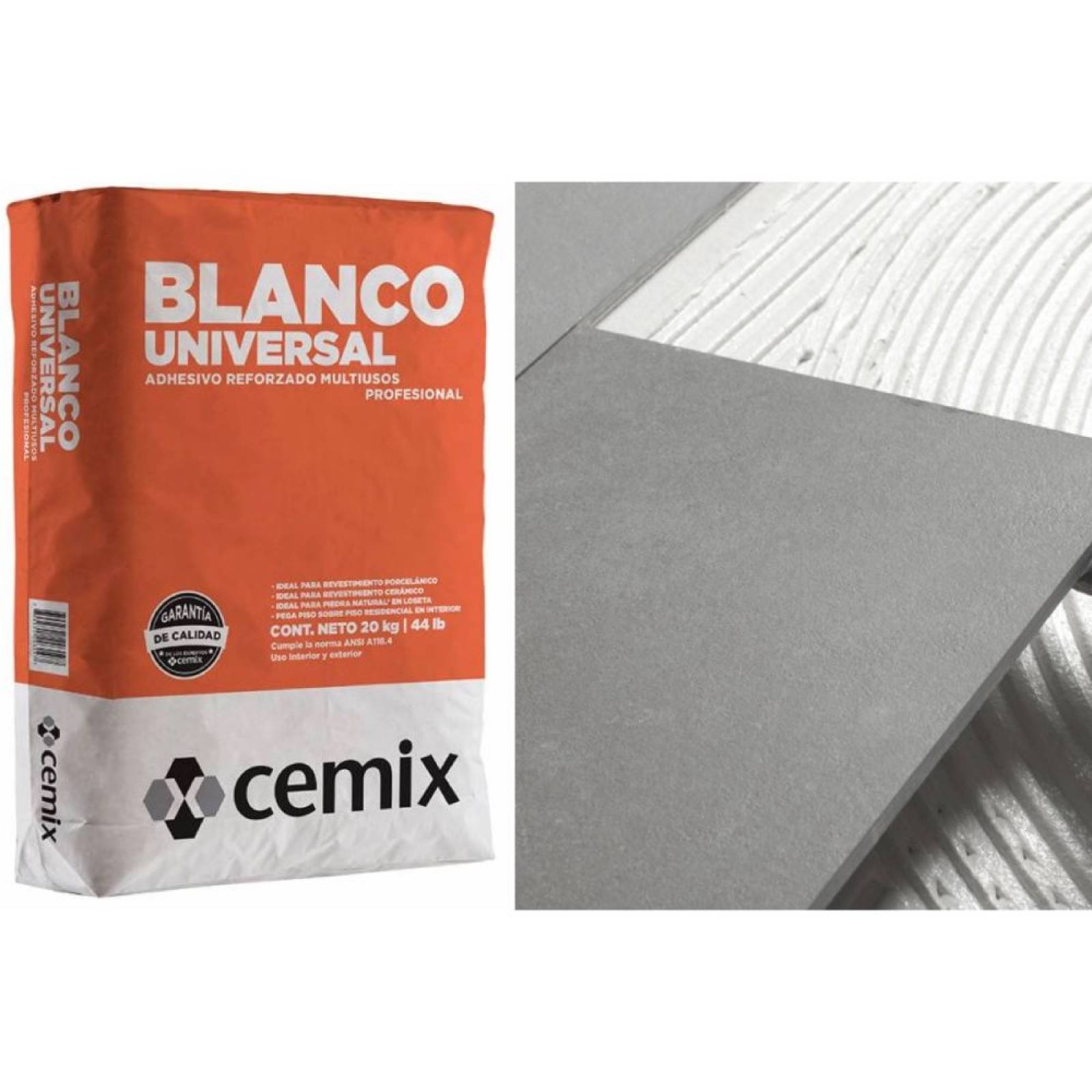 Adhesivo Universal Blanco Cemix 20 Kg