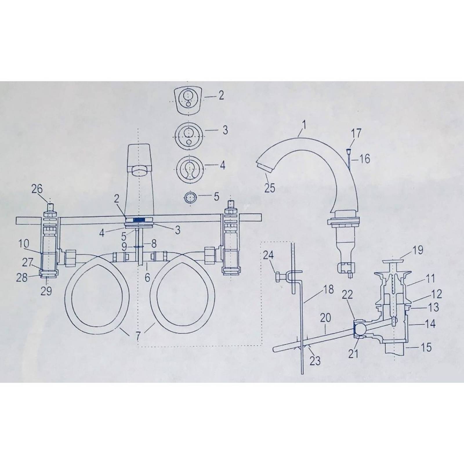 Mezcladora De Lavabo 8-12 Elenico Cromo Oro Urrea 265.1