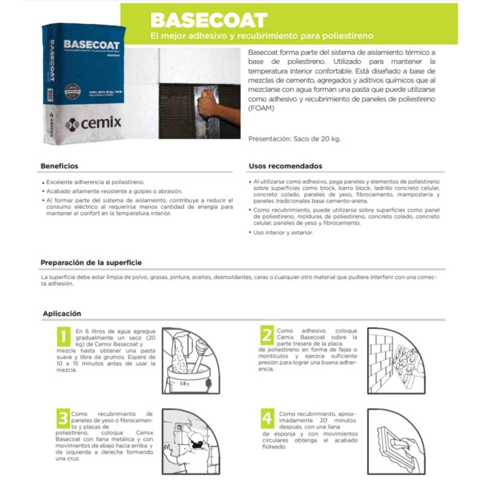 Adhesivo Basecoat Gris Cemix