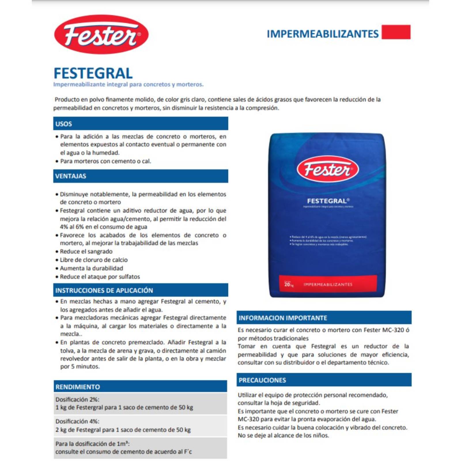 Festegral De 5 Kg Fester