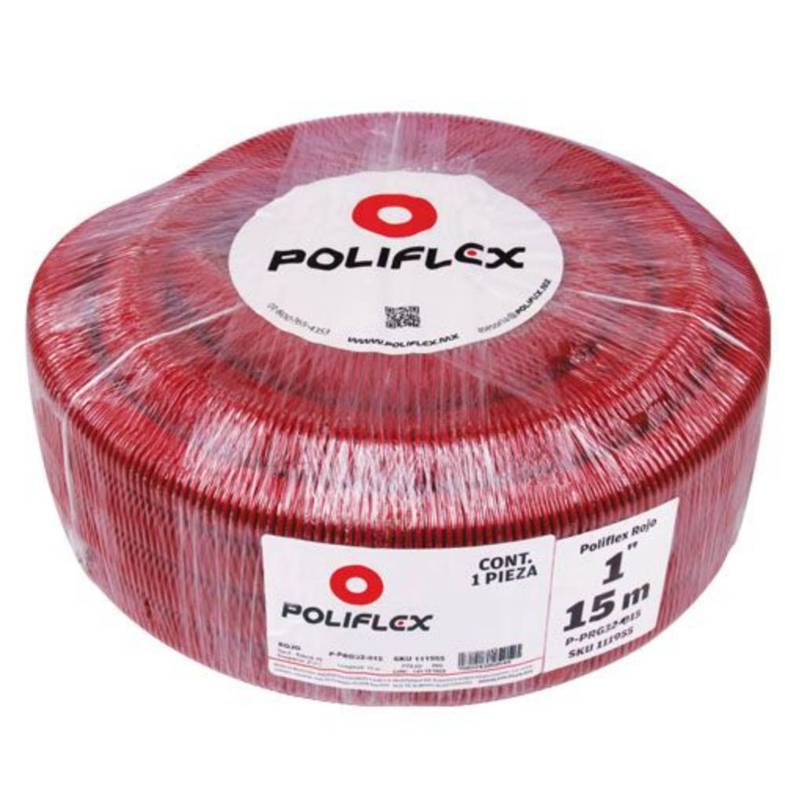 Poliflex Rojo Ref. De 1 PuLG Rollo 50 Metros Con Guía