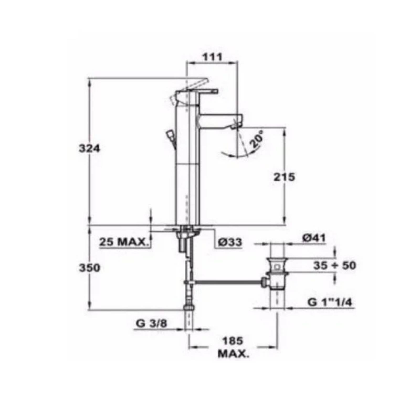 Monomando Alto Para Lavabo Kobe Cromo Teka 35.3219.12