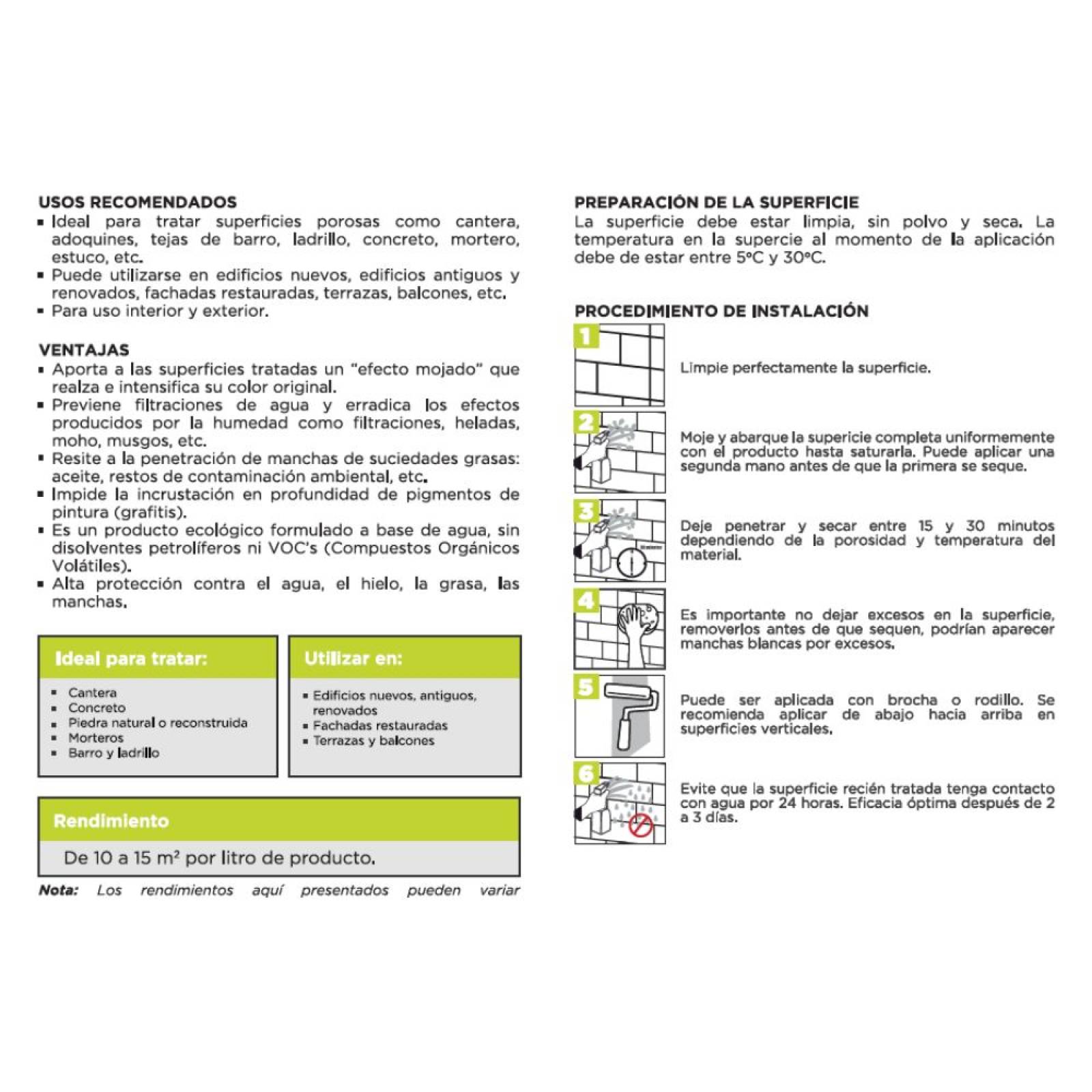 Protector Superficie Porosa 735 Efecto Mojado 1 Galon Cemix