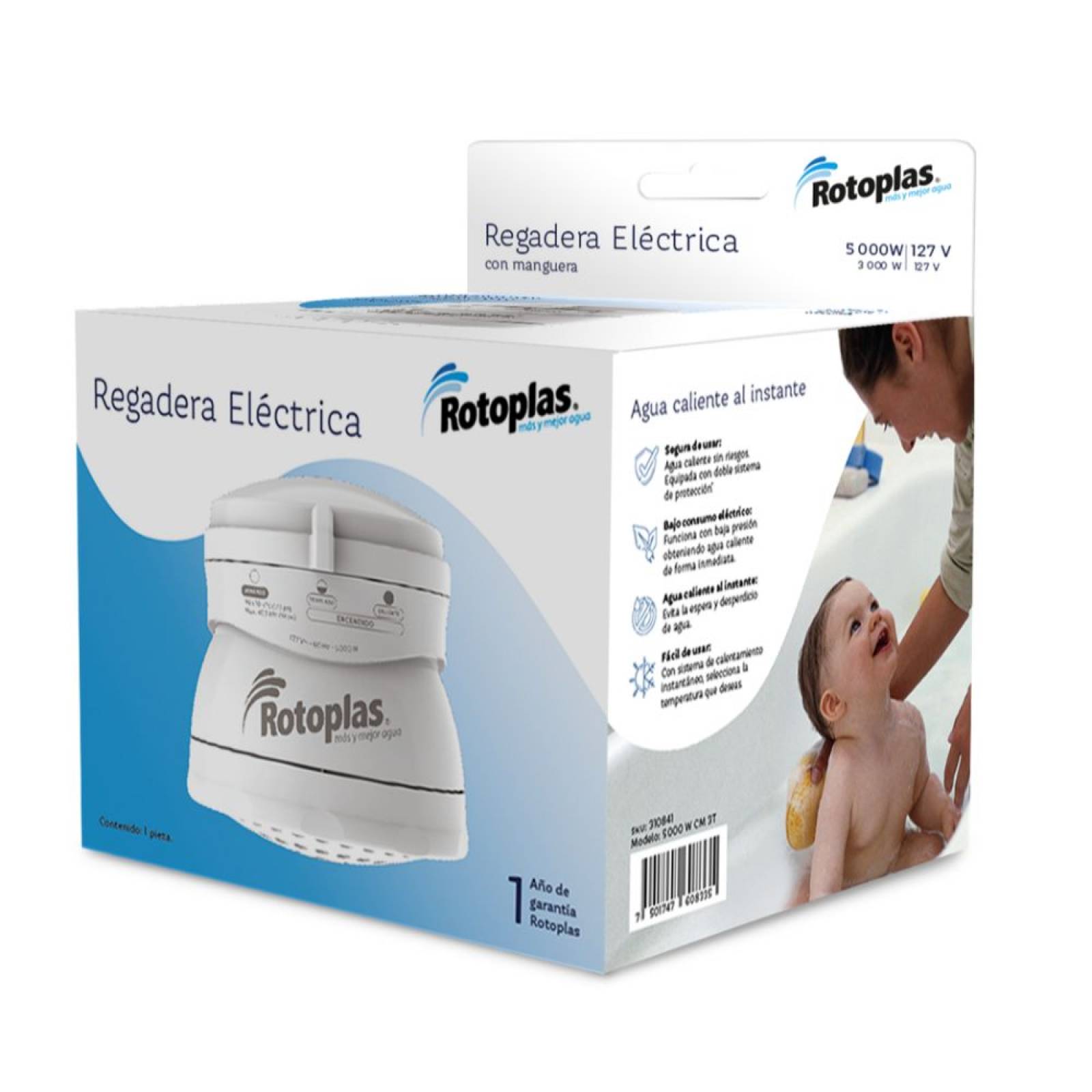 Regadera Eléctrica Ecoducha 5000w Rotoplas 310841
