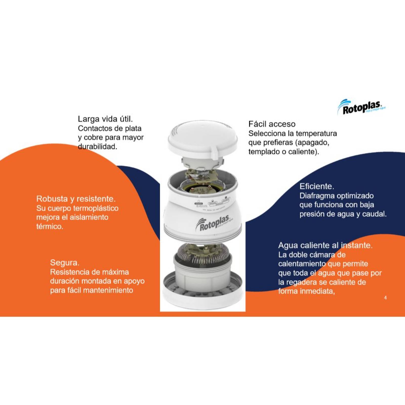 Regadera Eléctrica Ecoducha 5000w Rotoplas 310841