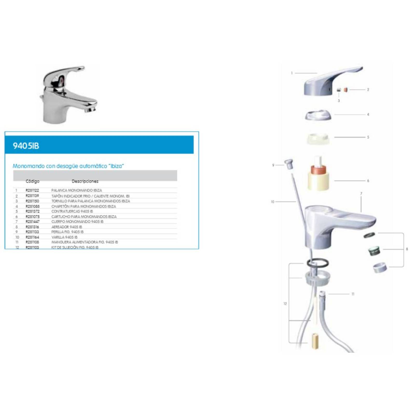 Monomando Lavabo Con Desagüe Automático Cromo Urrea (9405ib)
