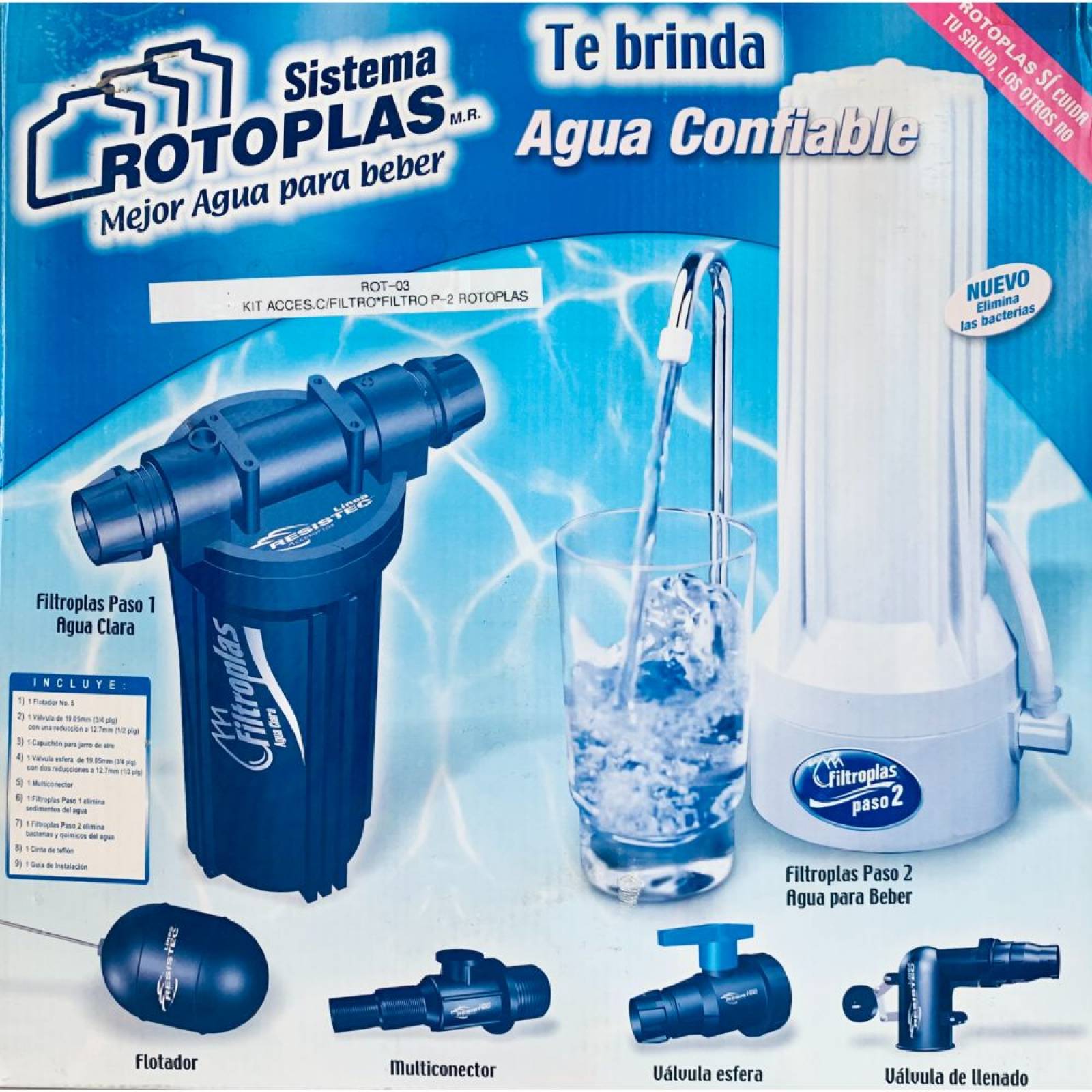 Kit Purificador De Agua Con Filtro Paso 1 Y Paso 2 Rotoplas