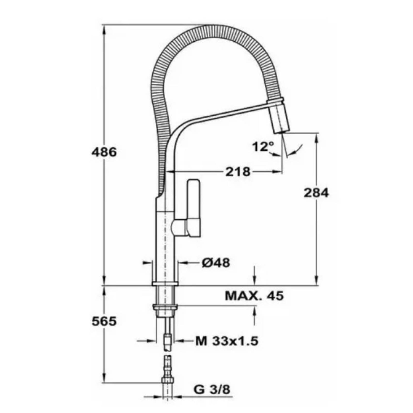 Monomando P/fregadero Pro Fo 999 Cromo 62.999.02.10 Teka