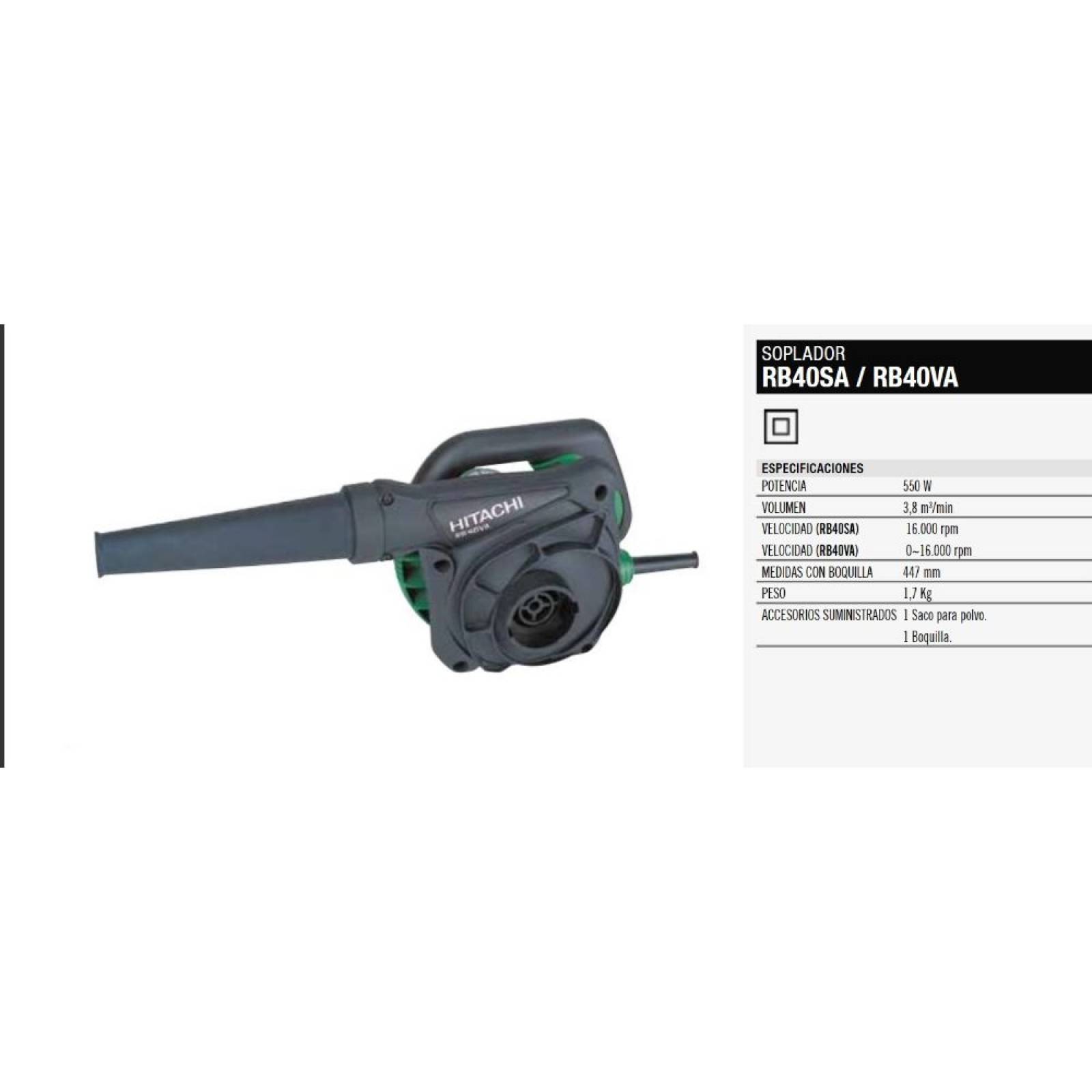 Sopladora Aspiradora Hitachi Multiusos (rb40va)