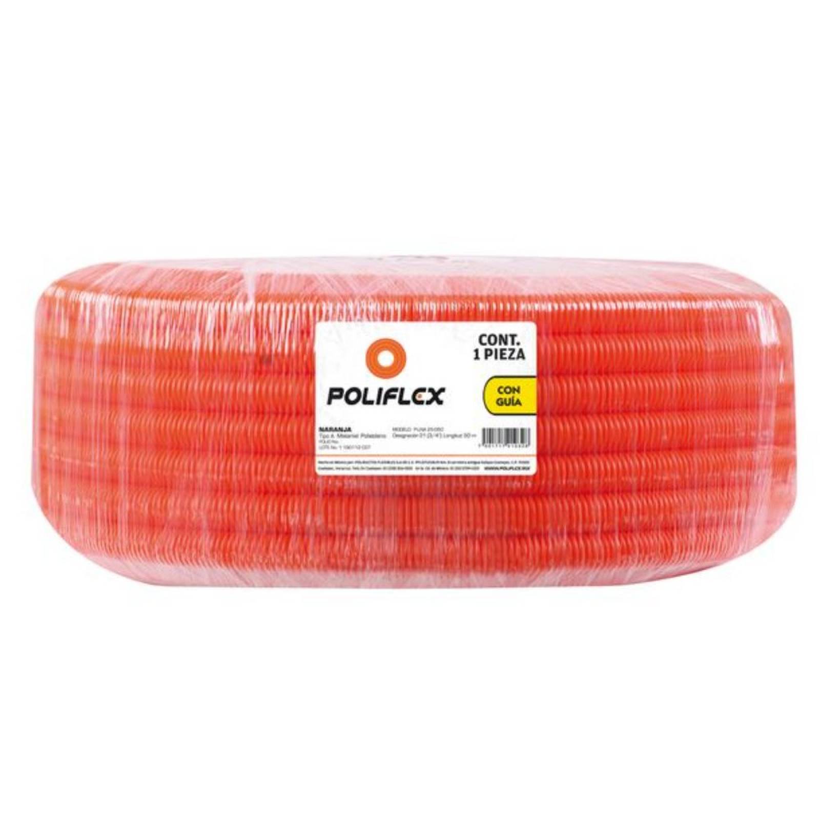 Poliflex Naranja De 1/2 Rollo 100 M Con Guía