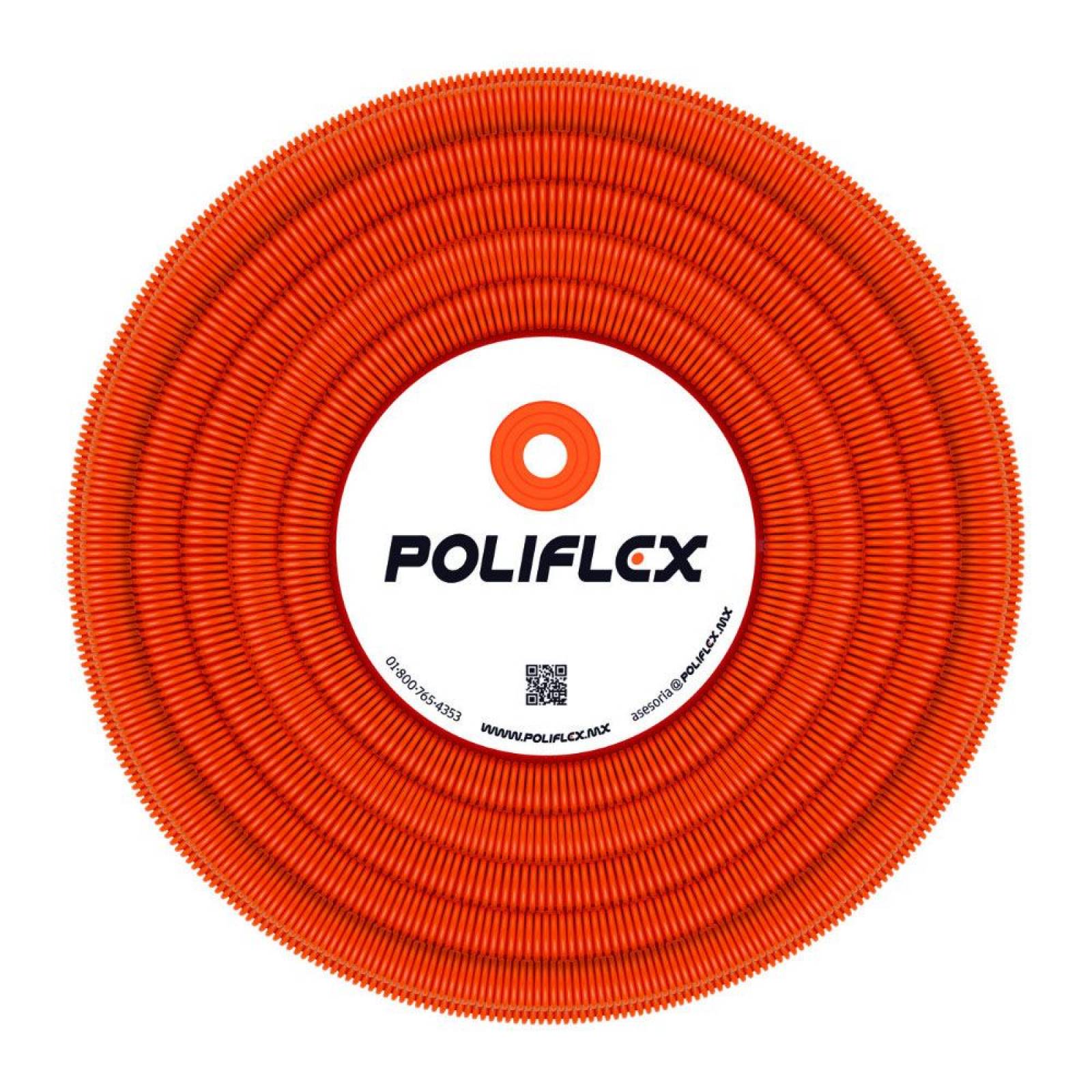 Poliflex Naranja De 1/2 Rollo 100 M Con Guía