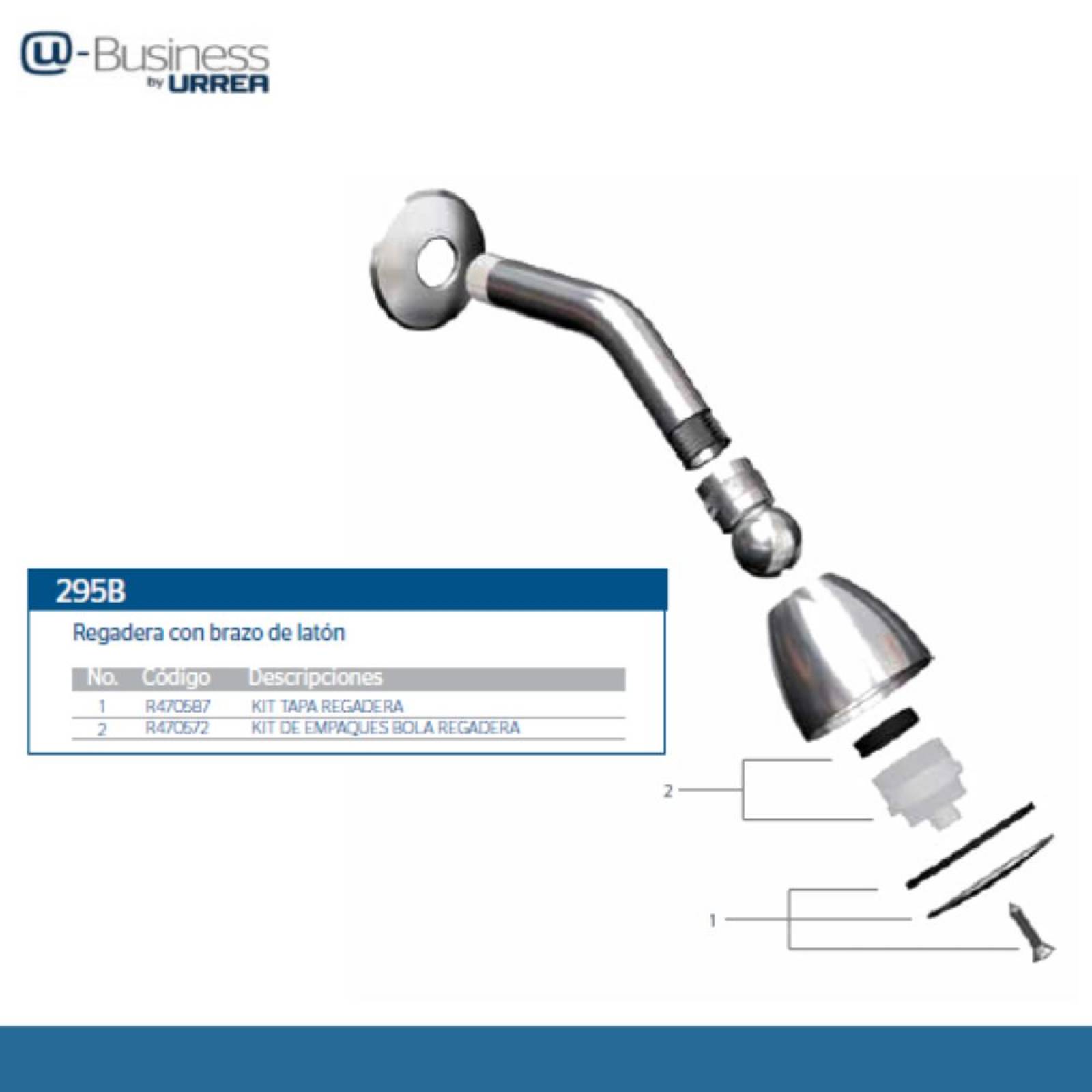 Regadera Redonda Con Brazo Y Chapetón Cromo Urrea 295b