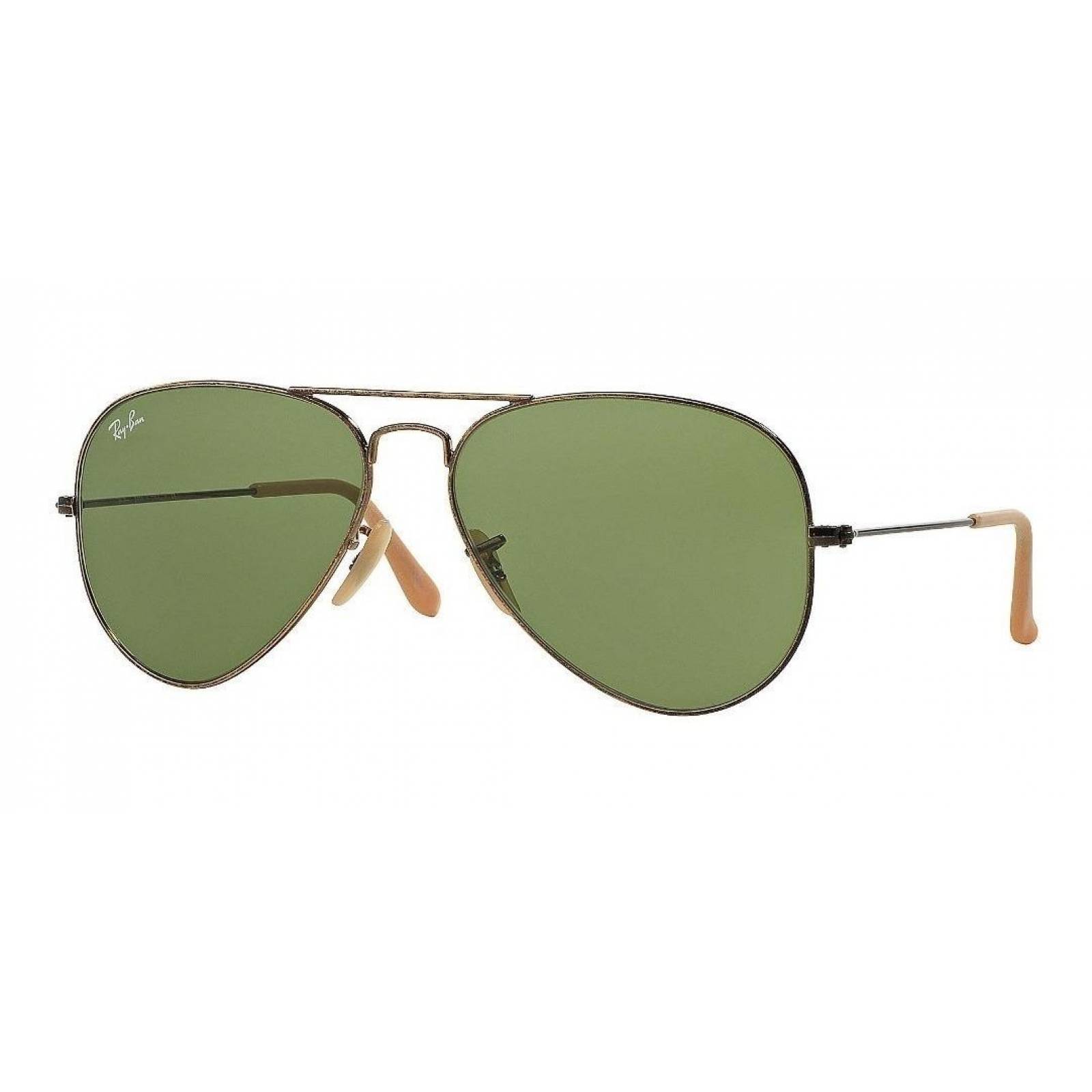 Lentes de sol Ray Ban Rb3025 177/4e Aviator Distressed Verde Cafe Gota